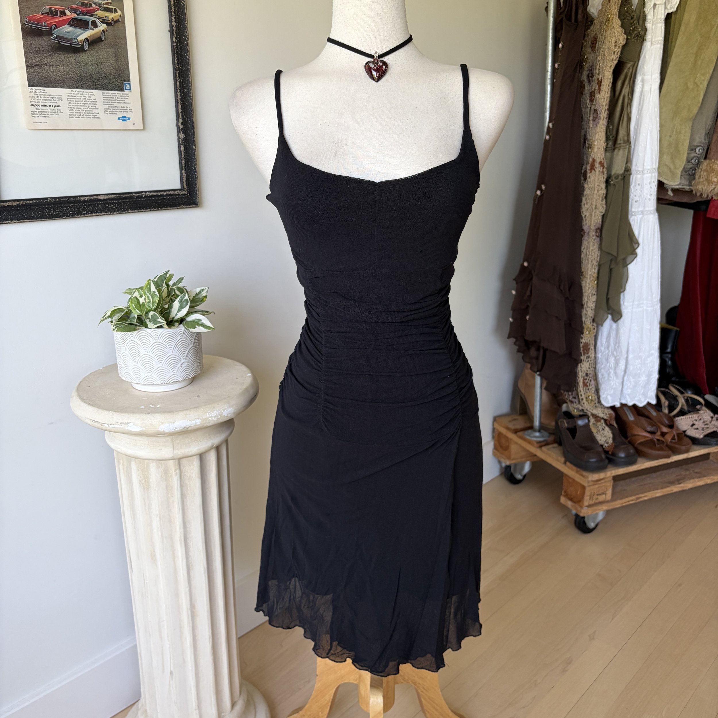 Vintage Black Midi Dress