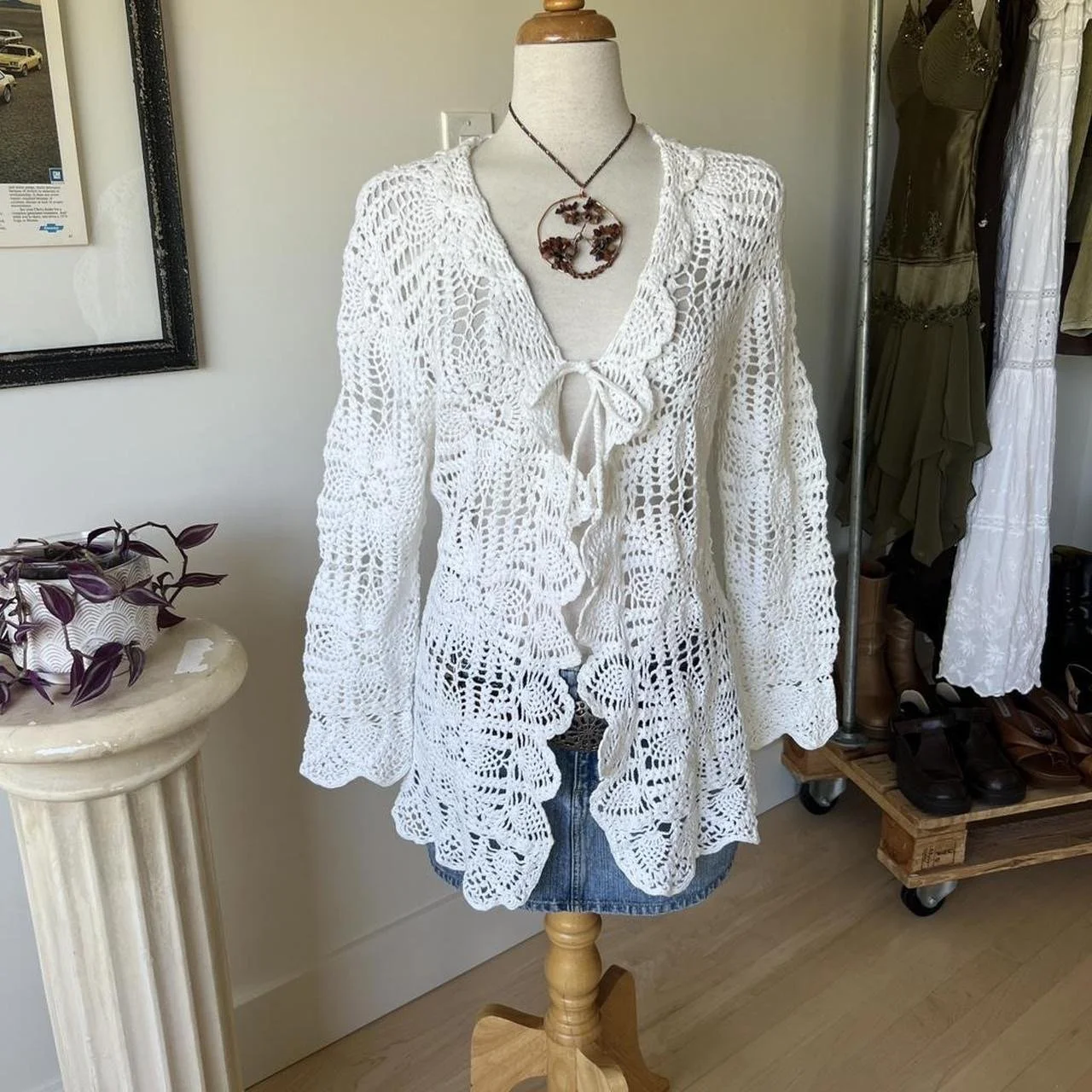 Vintage Floral Crochet Cardigan