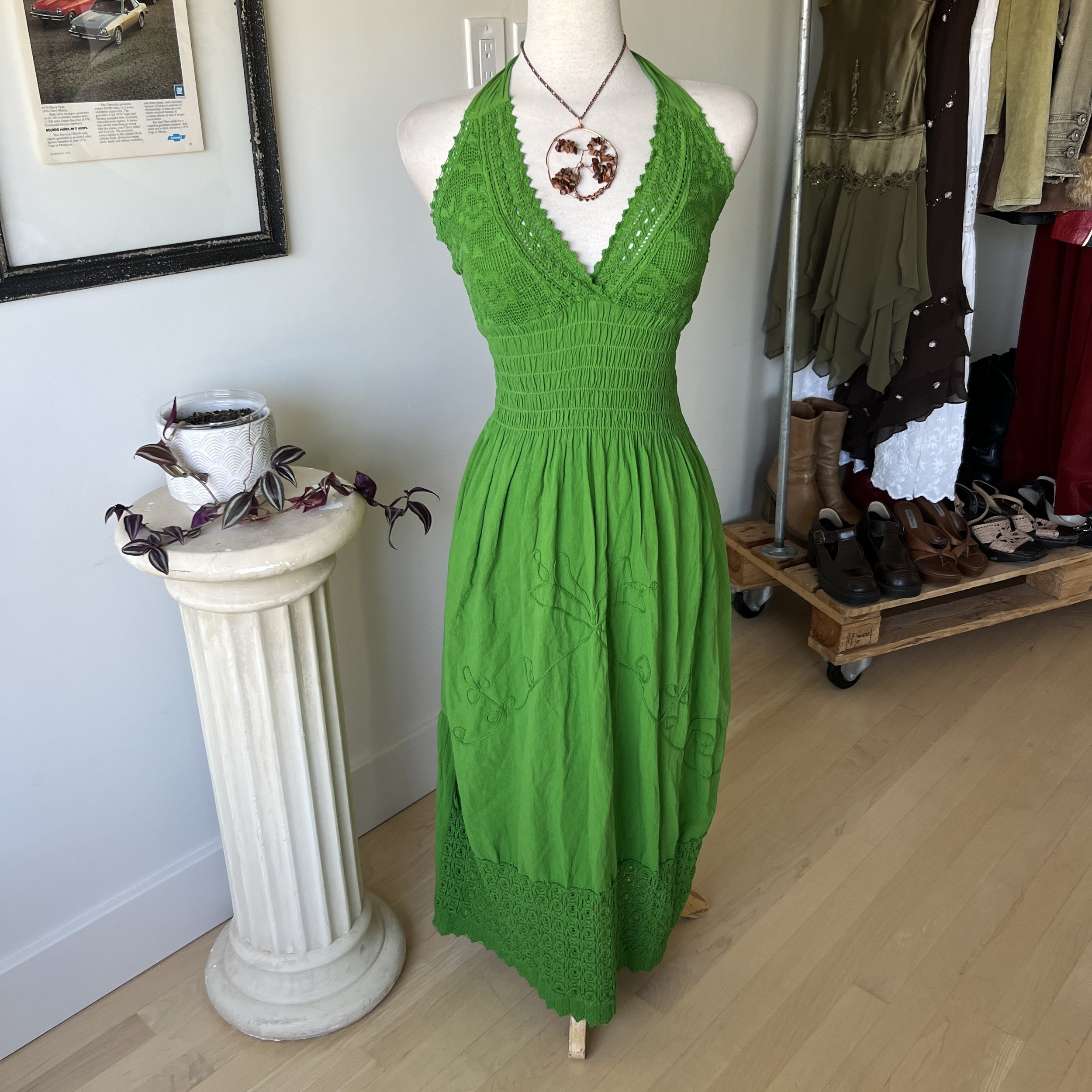 Vintage Embroidered Maxi Dress 