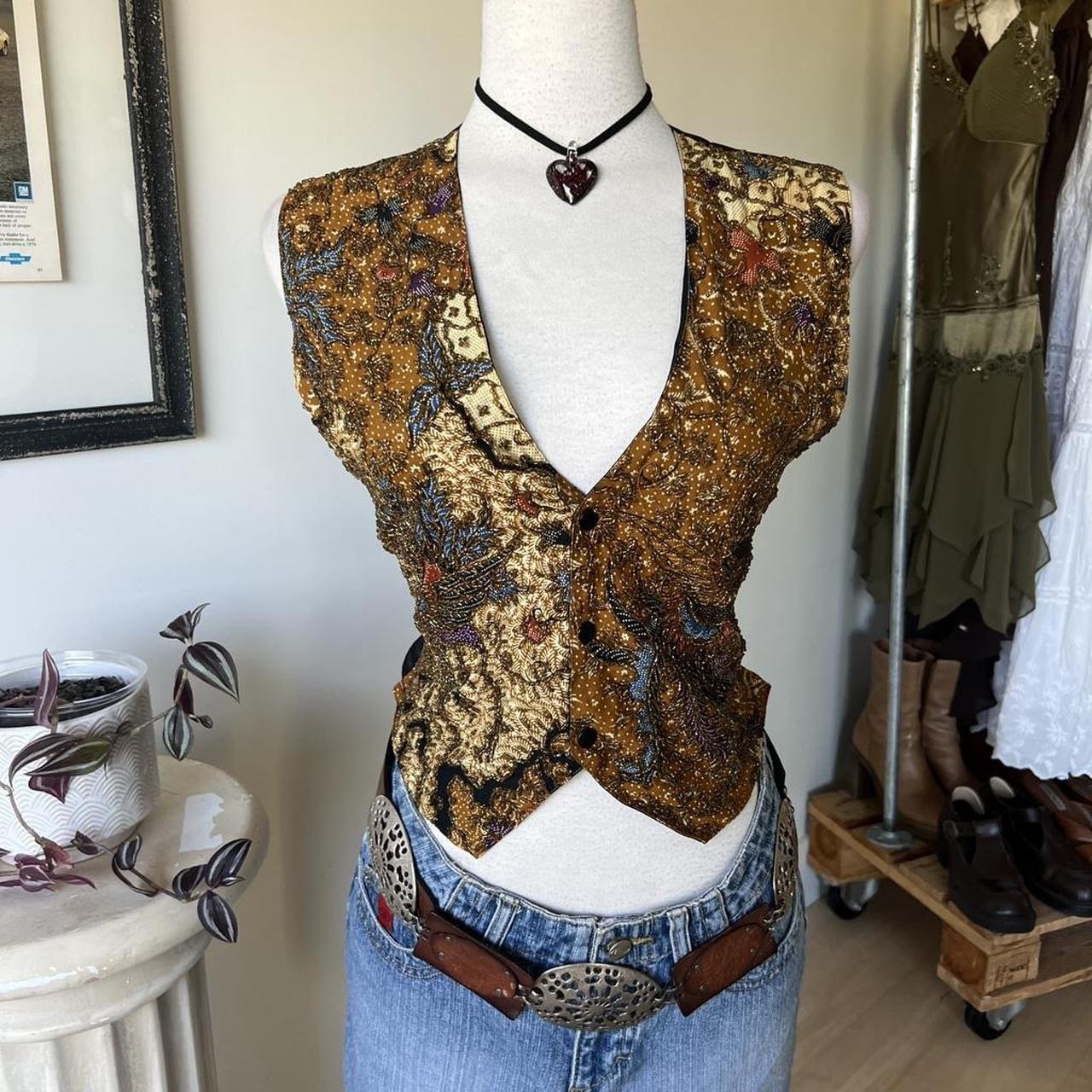 Vintage Beaded Vest Top