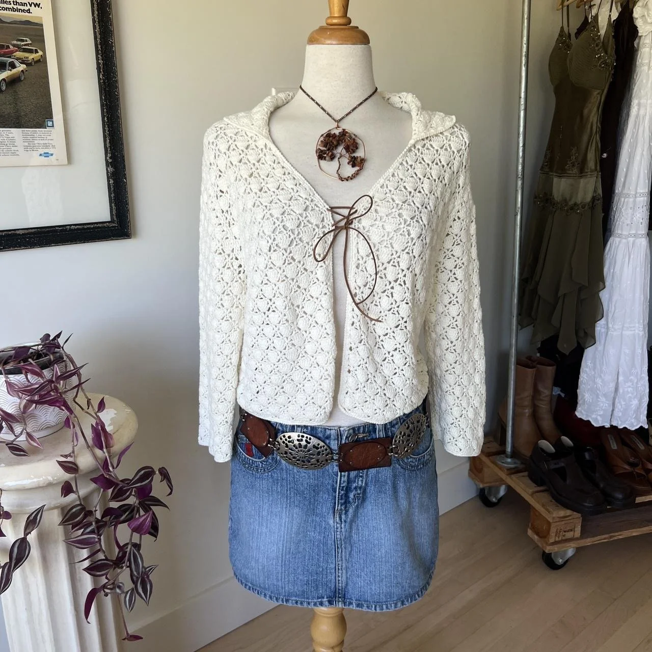 Vintage Crochet Knit Sweater