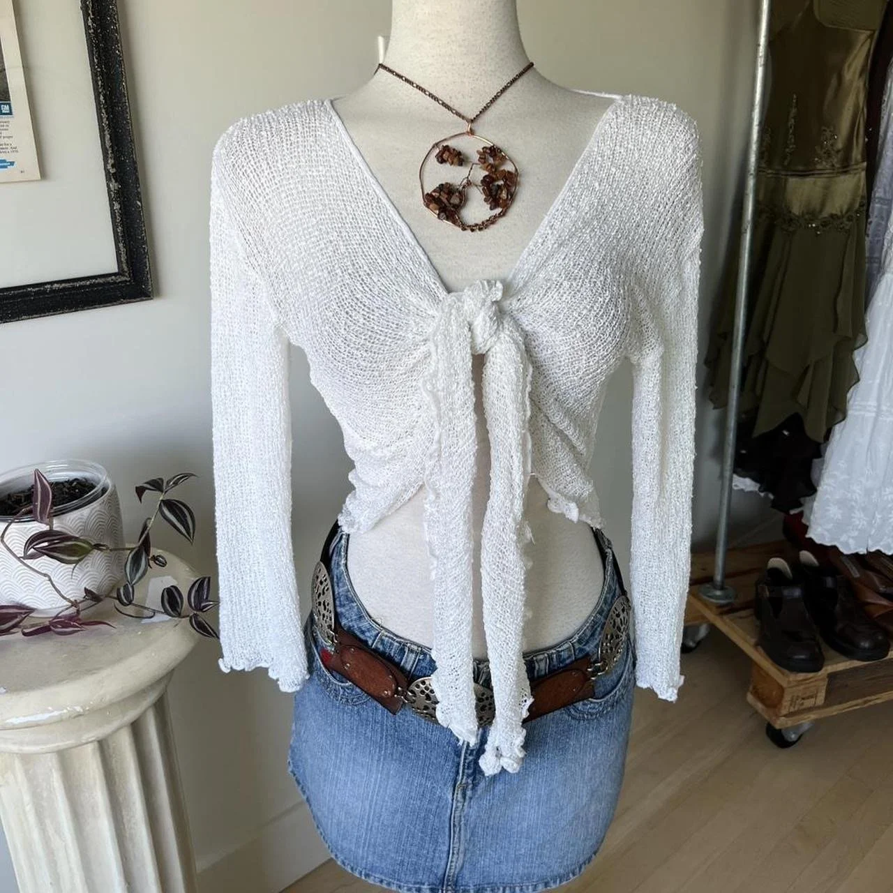 Vintage Crochet Knit Cardigan