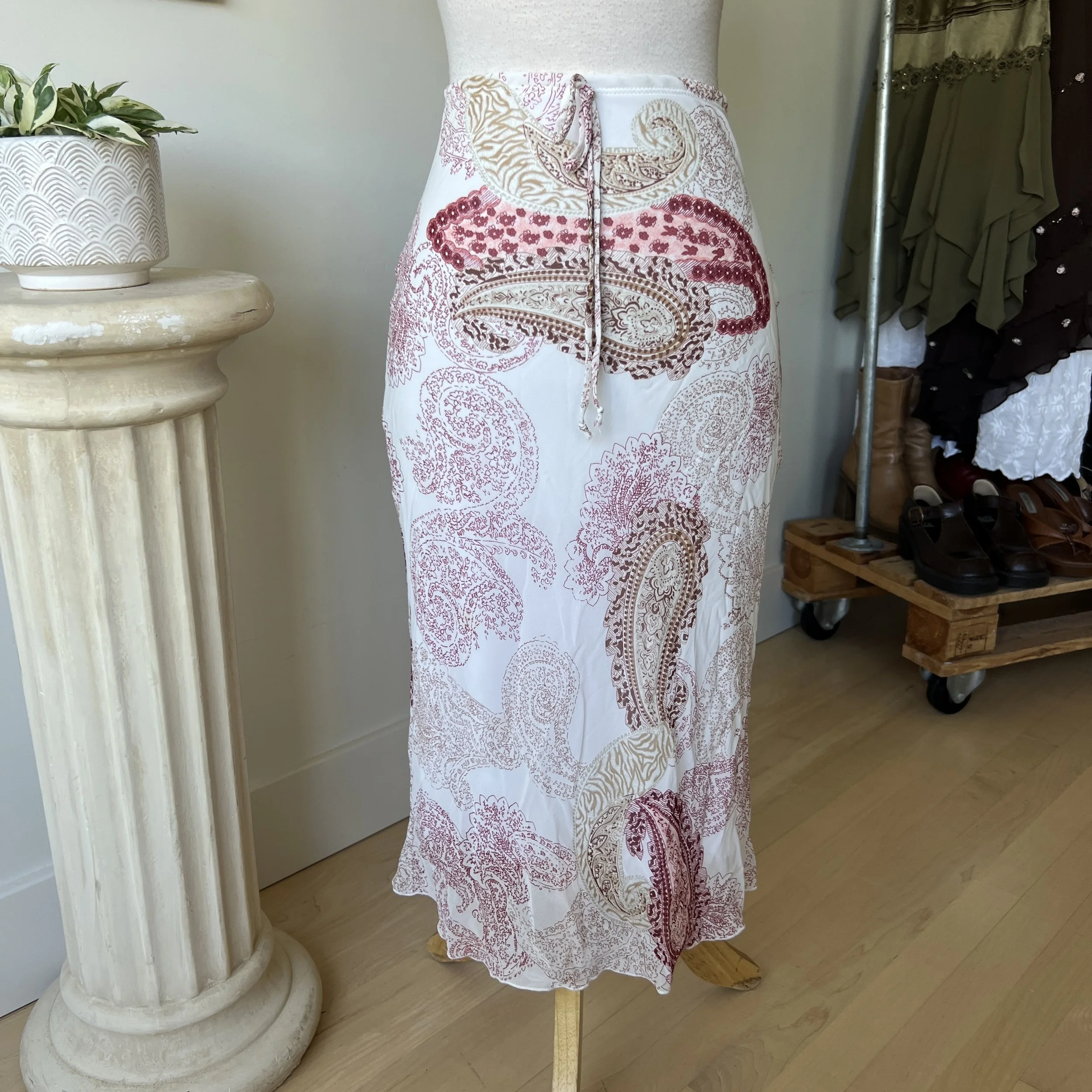 Vintage Floral Midi Skirt 