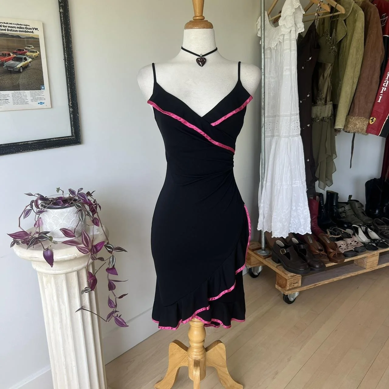 Vintage Ruffle Midi Dress