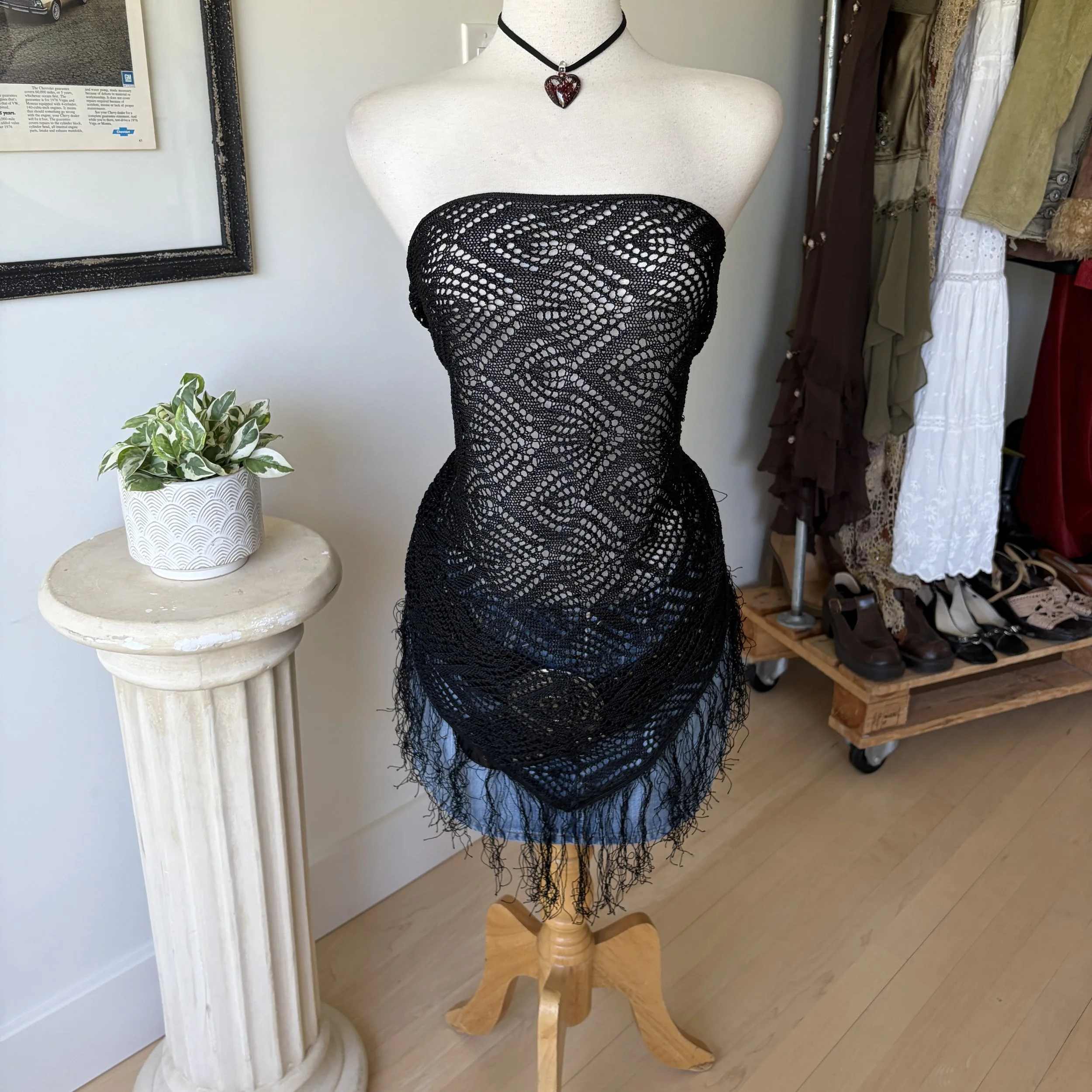 Vintage Crochet Shawl Top