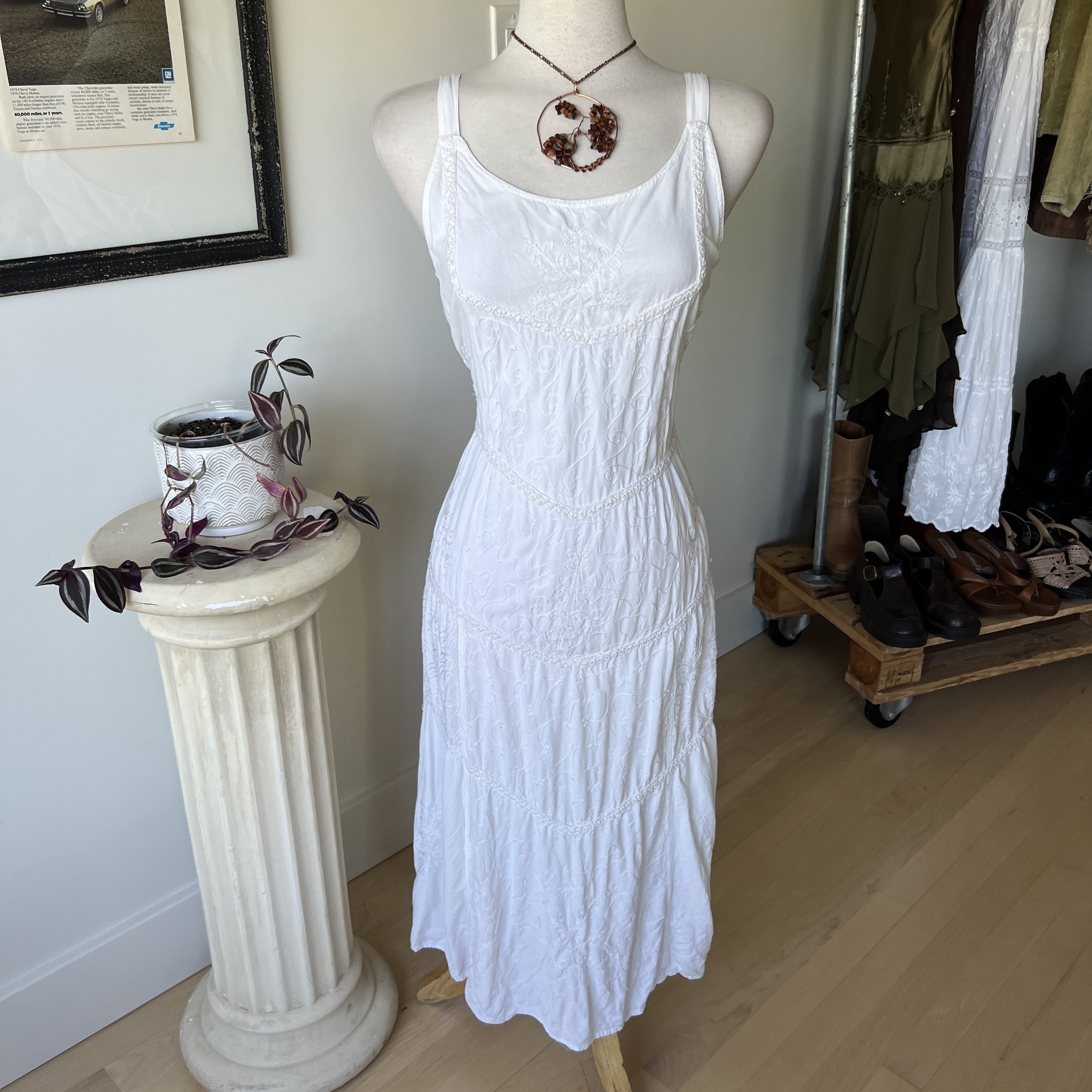 Vintage Embroidered Maxi Dress