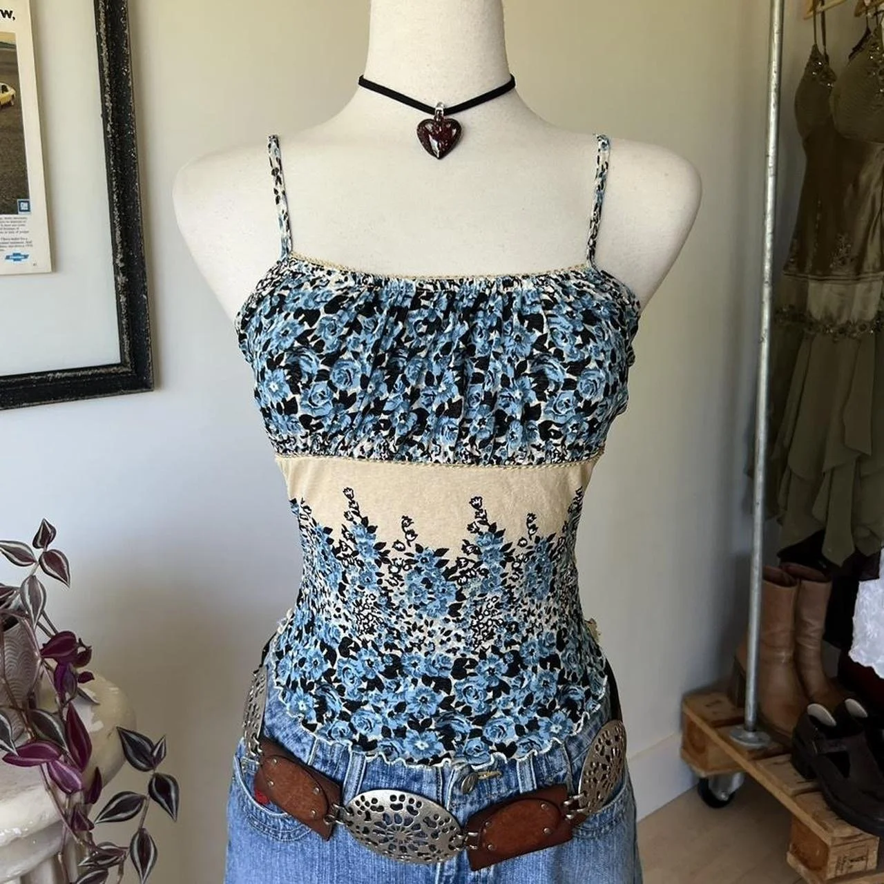 Floral Mesh Cami Top