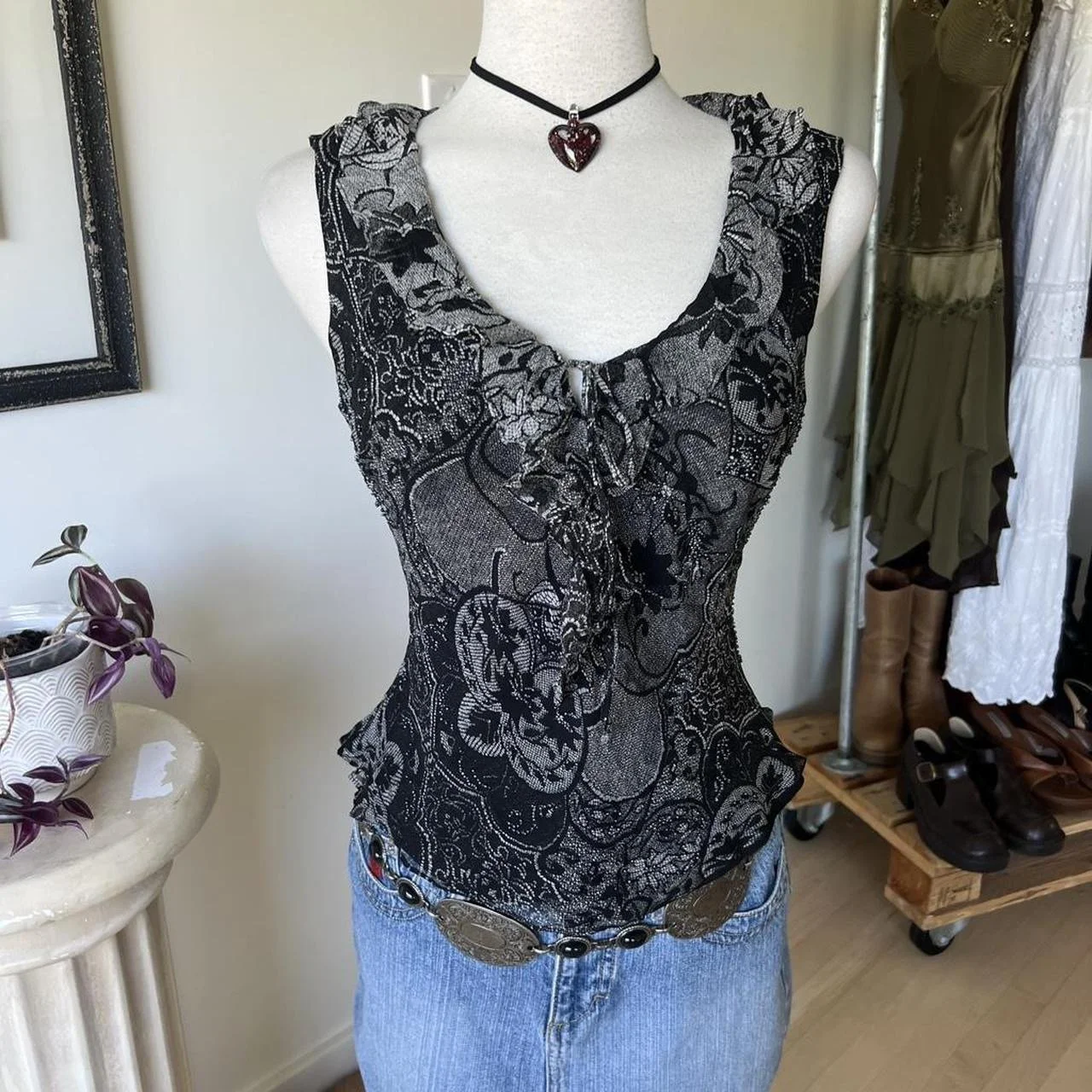 Floral Silk Tank Top