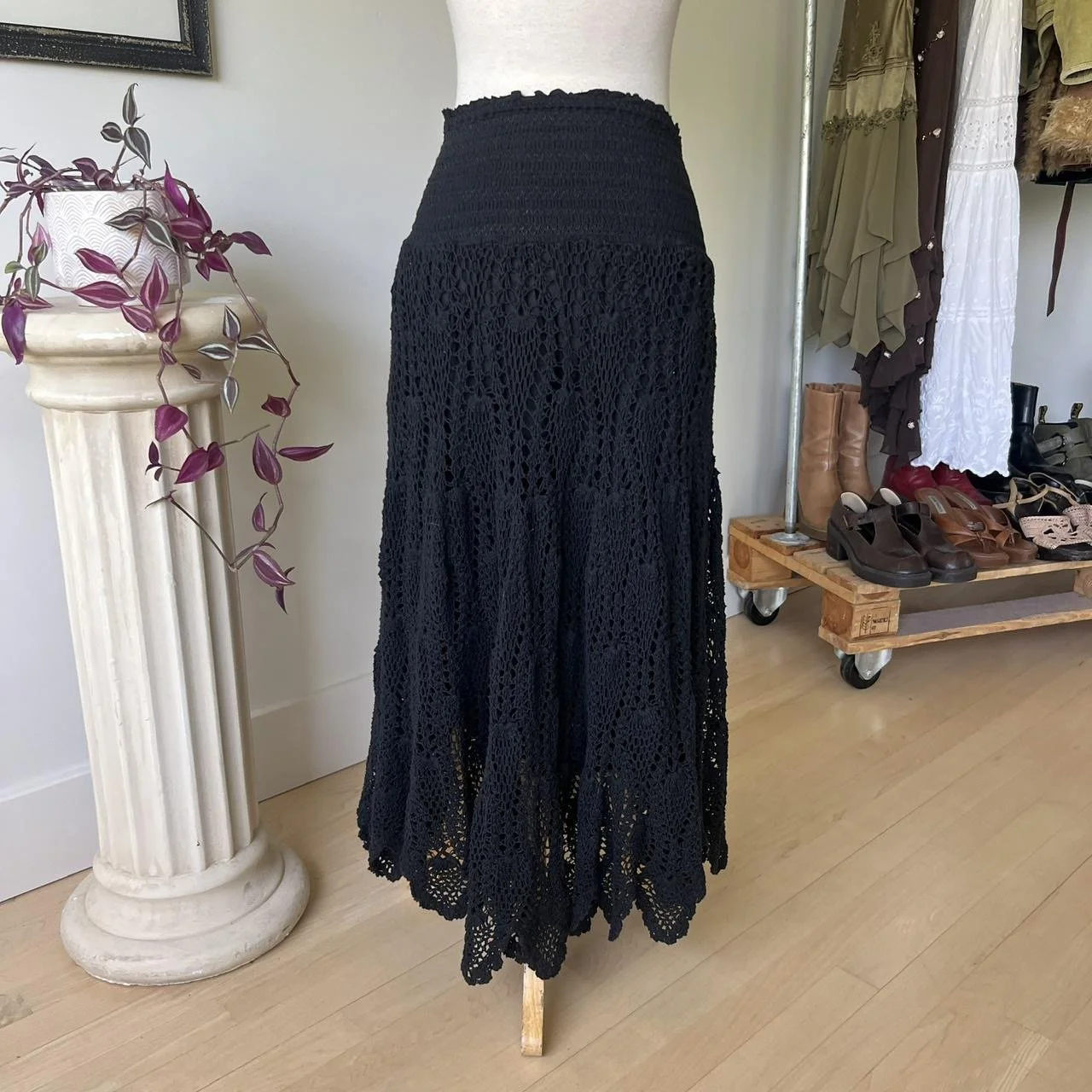 Vintage Crochet Maxi Skirt