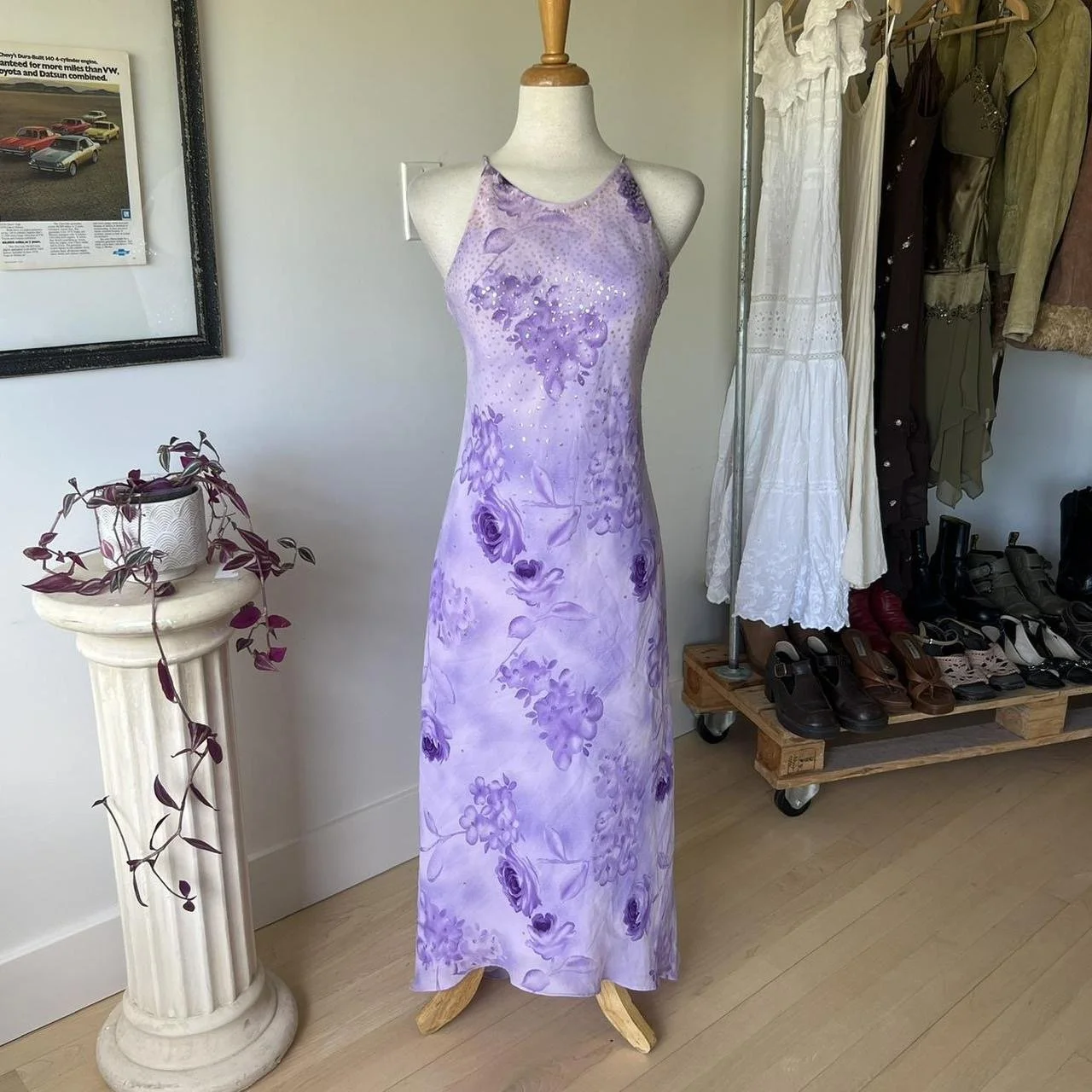 Purple Floral Formal Dress