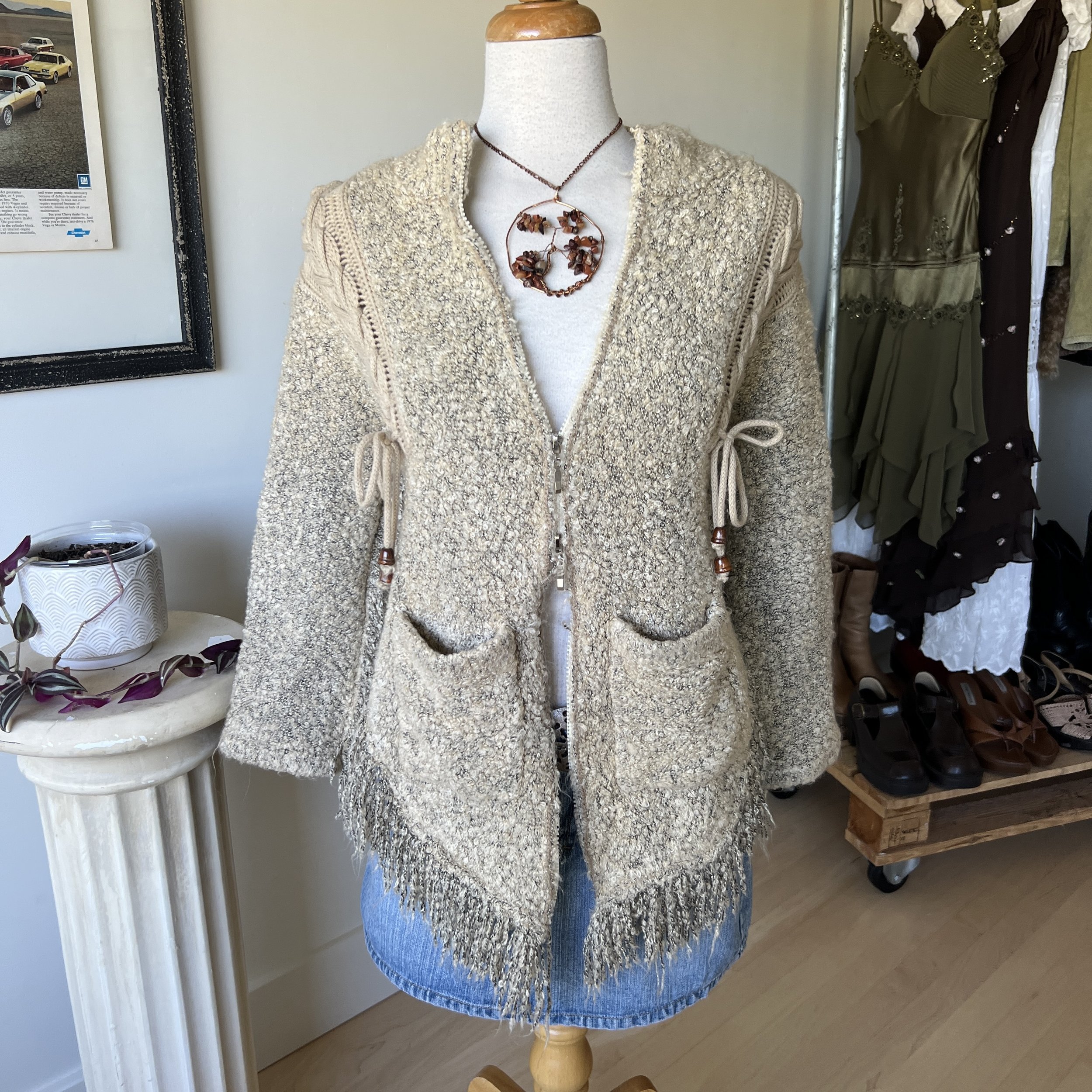 Vintage Knit Poncho Sweater 