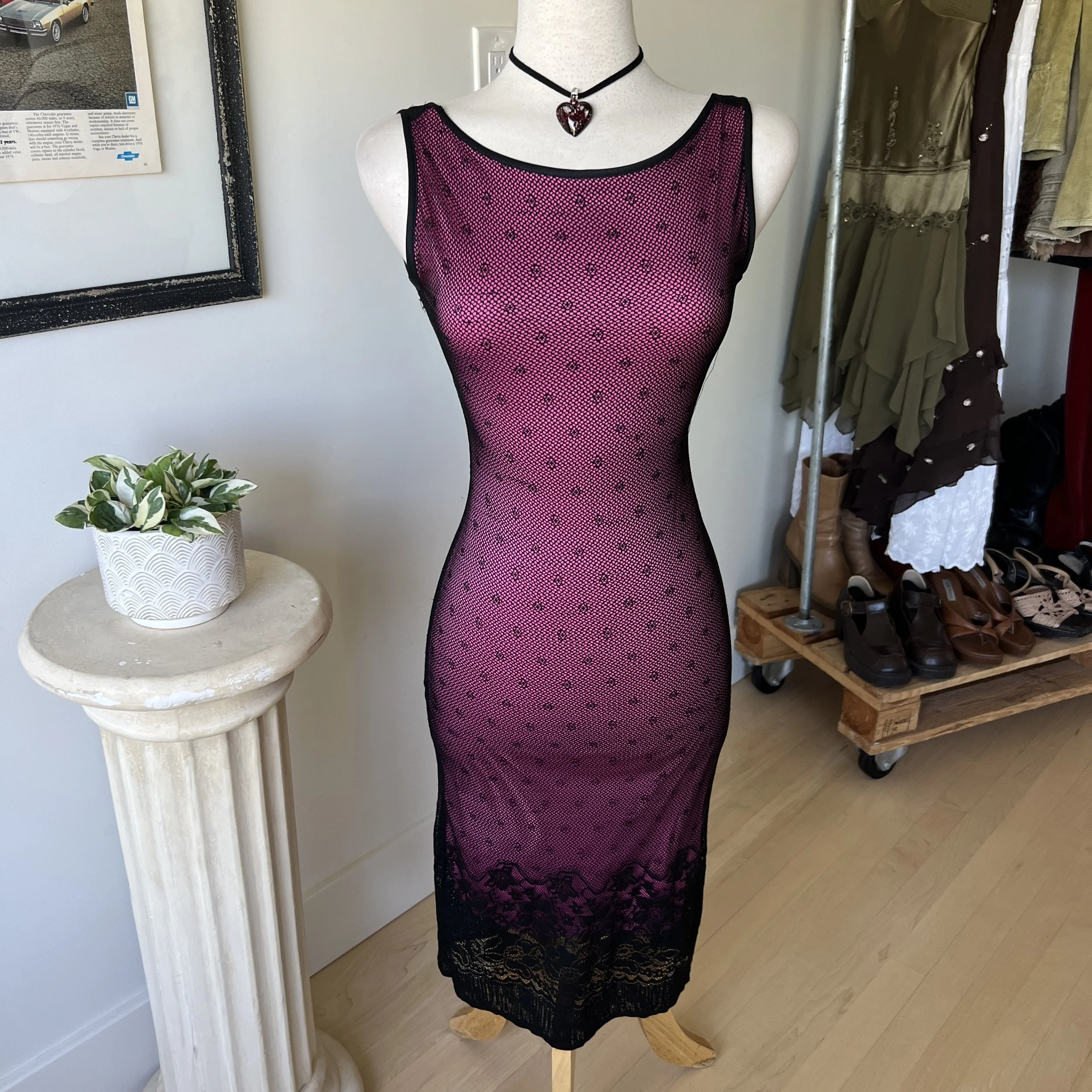 Vintage Bodycon Mesh Dress 