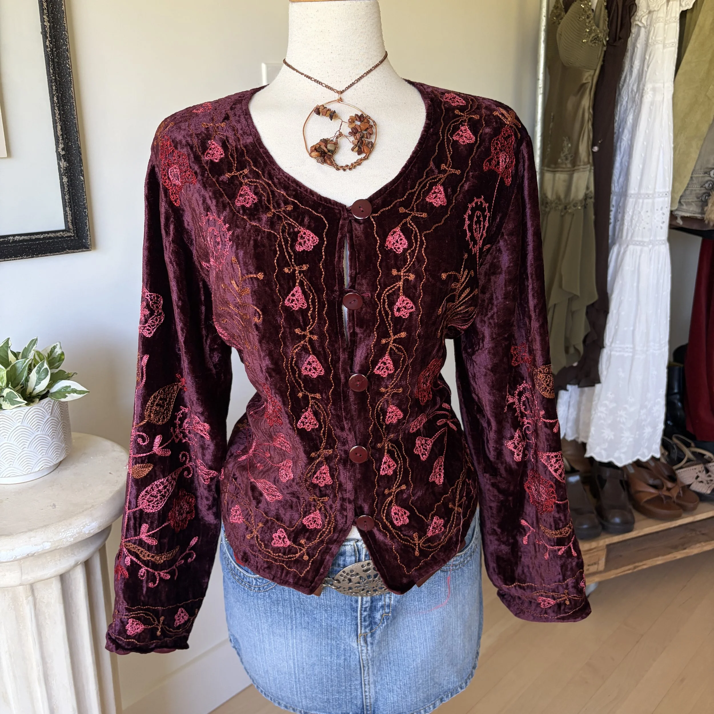 Embroidered Long Sleeve Top
