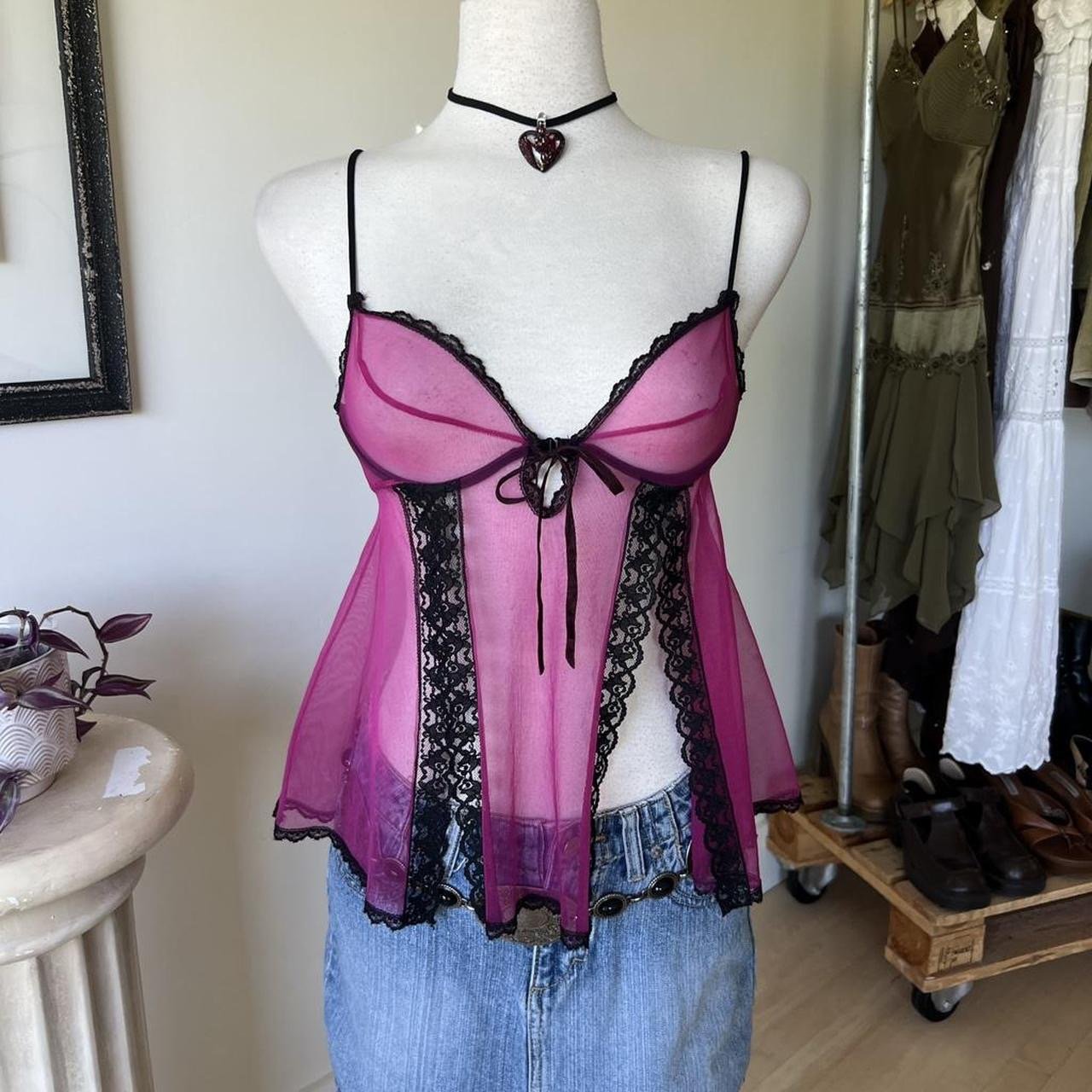 Sheer Mesh Babydoll Top