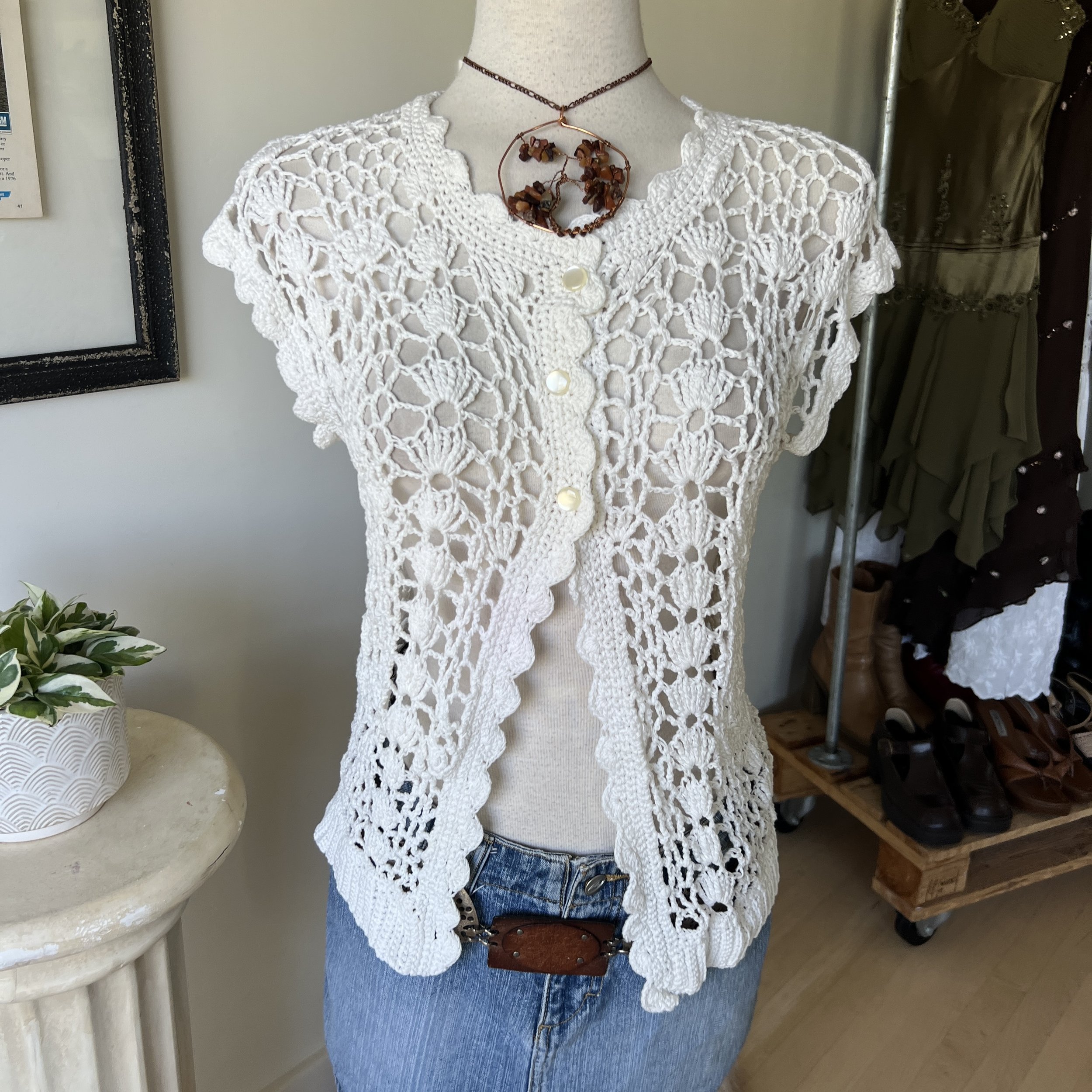 Vintage Crochet Knit Top 