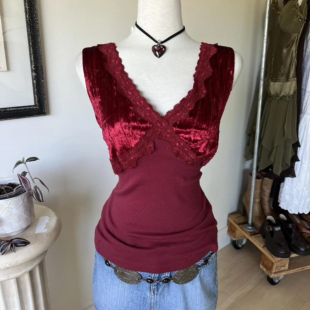 Vintage Velvet Tank Top