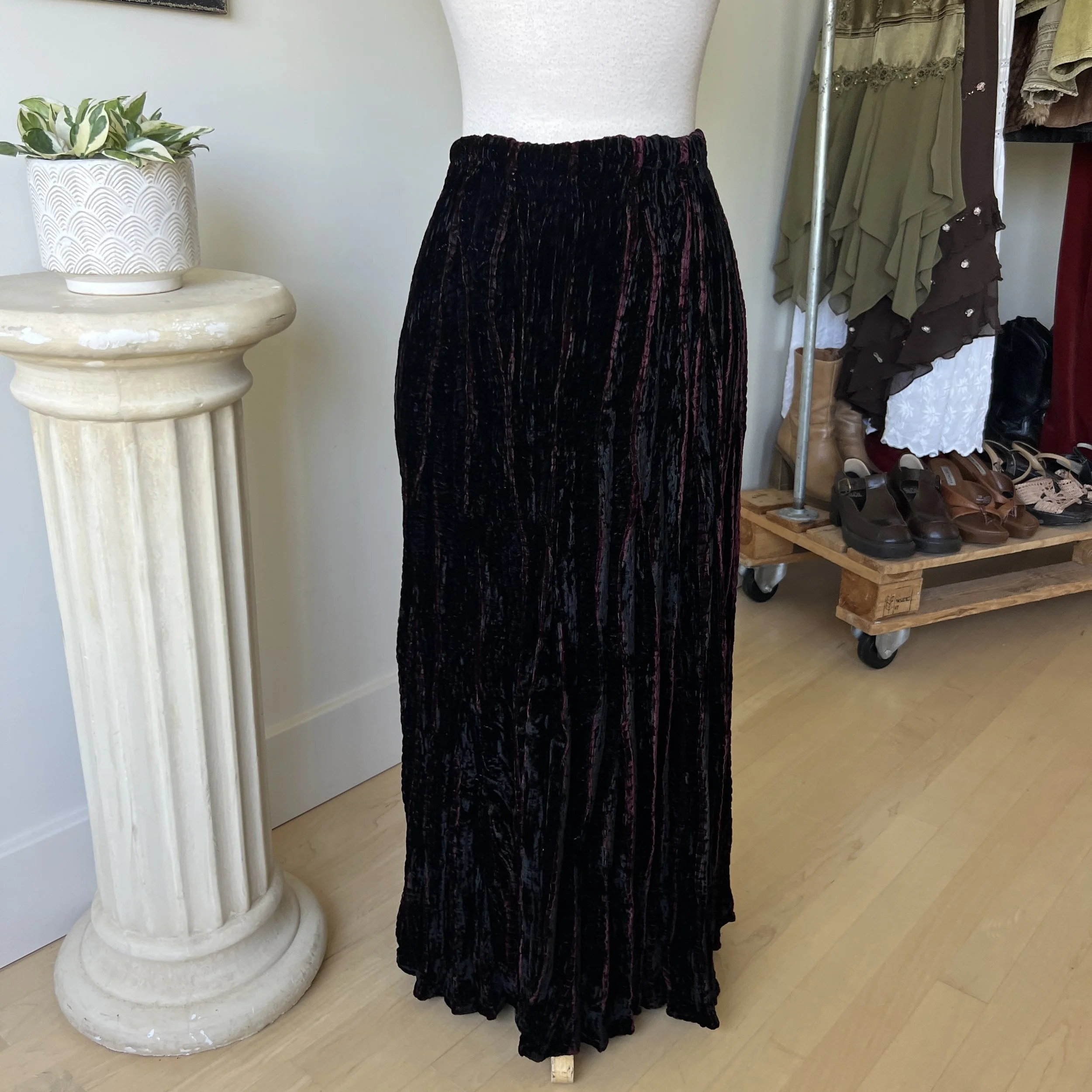 Vintage Velvet Maxi Skirt 