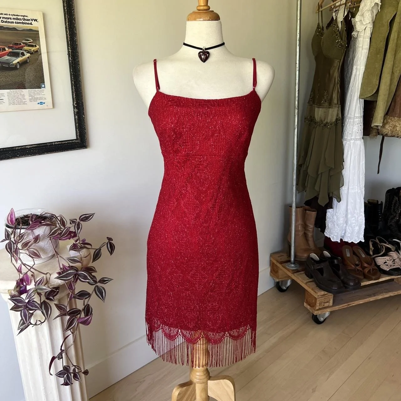 Vintage Crochet Fringe Dress