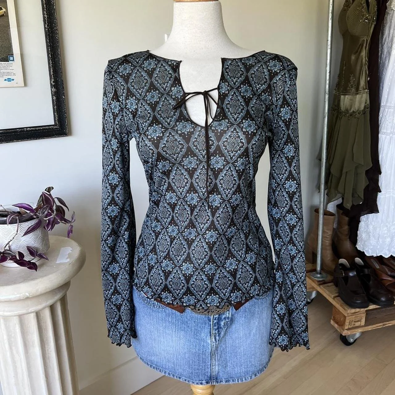 Mesh Long Sleeve Top