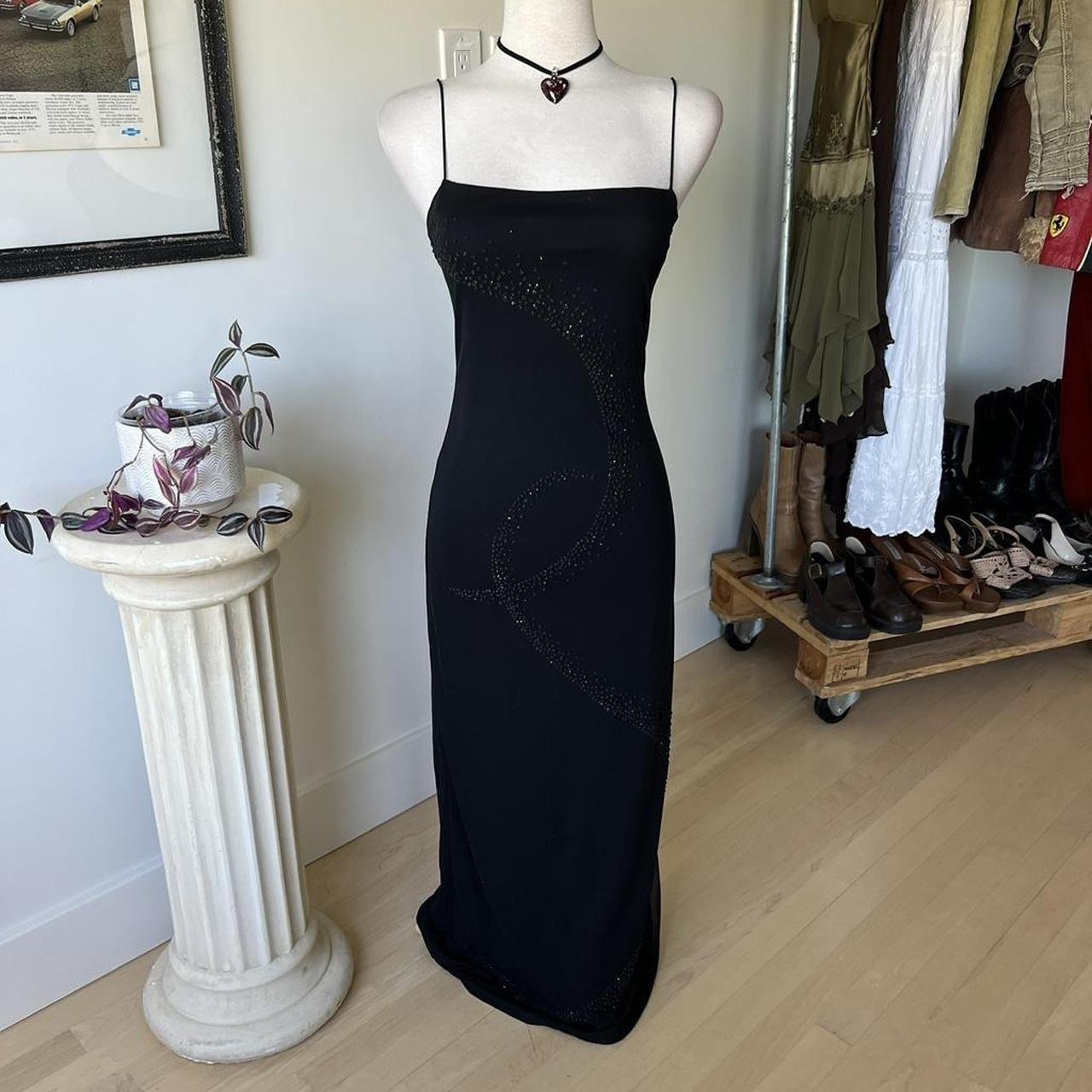Vintage Black Bodycon Gown