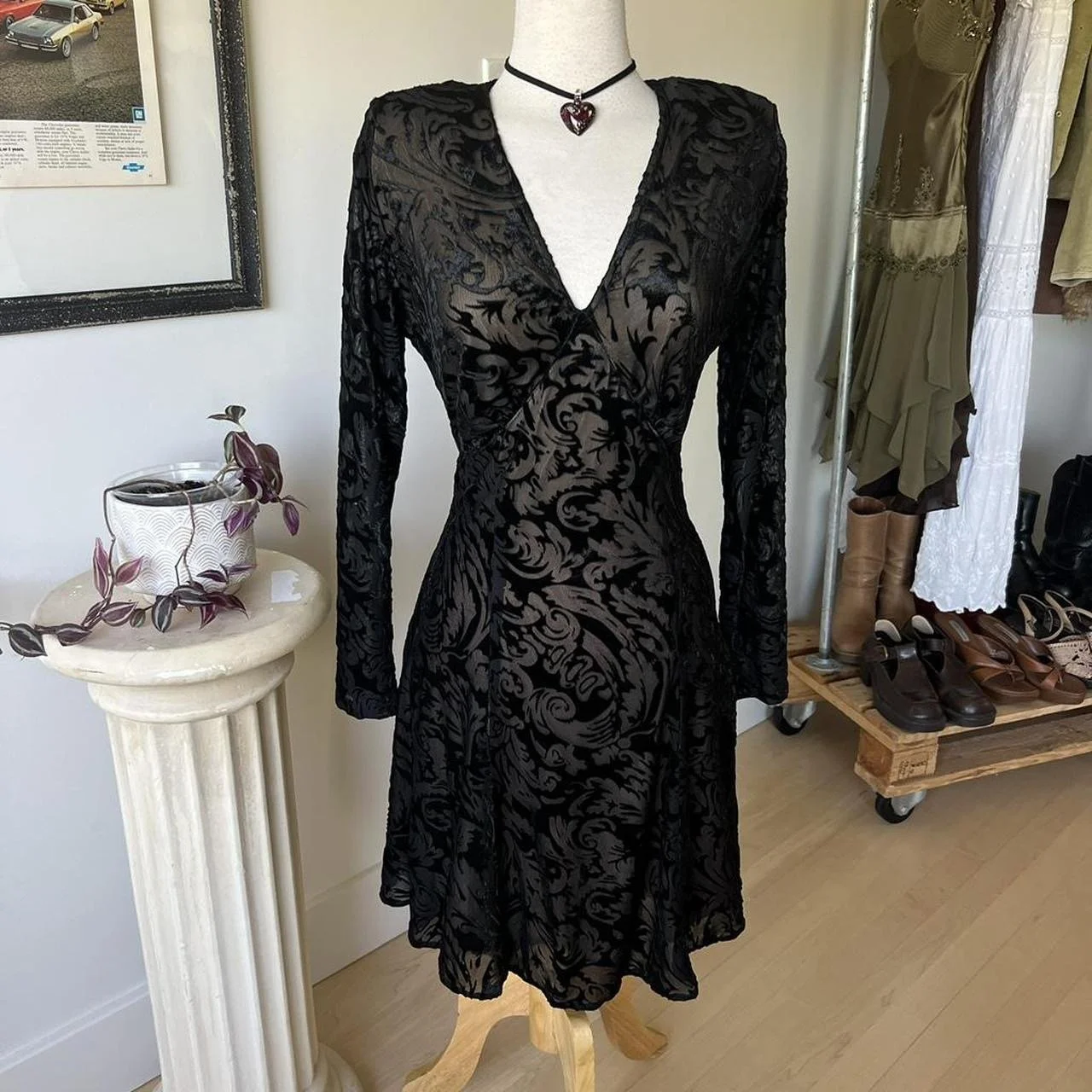 True Vintage Velvet Midi Dress