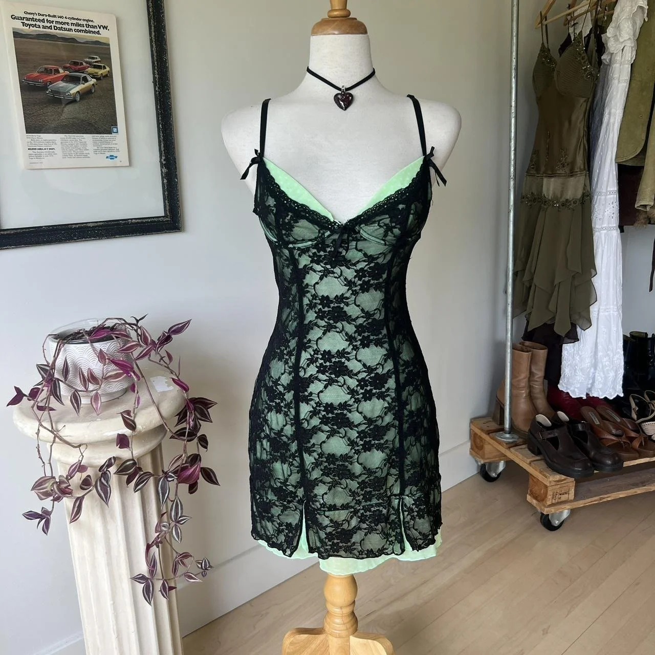 Lace Mini Slip Dress