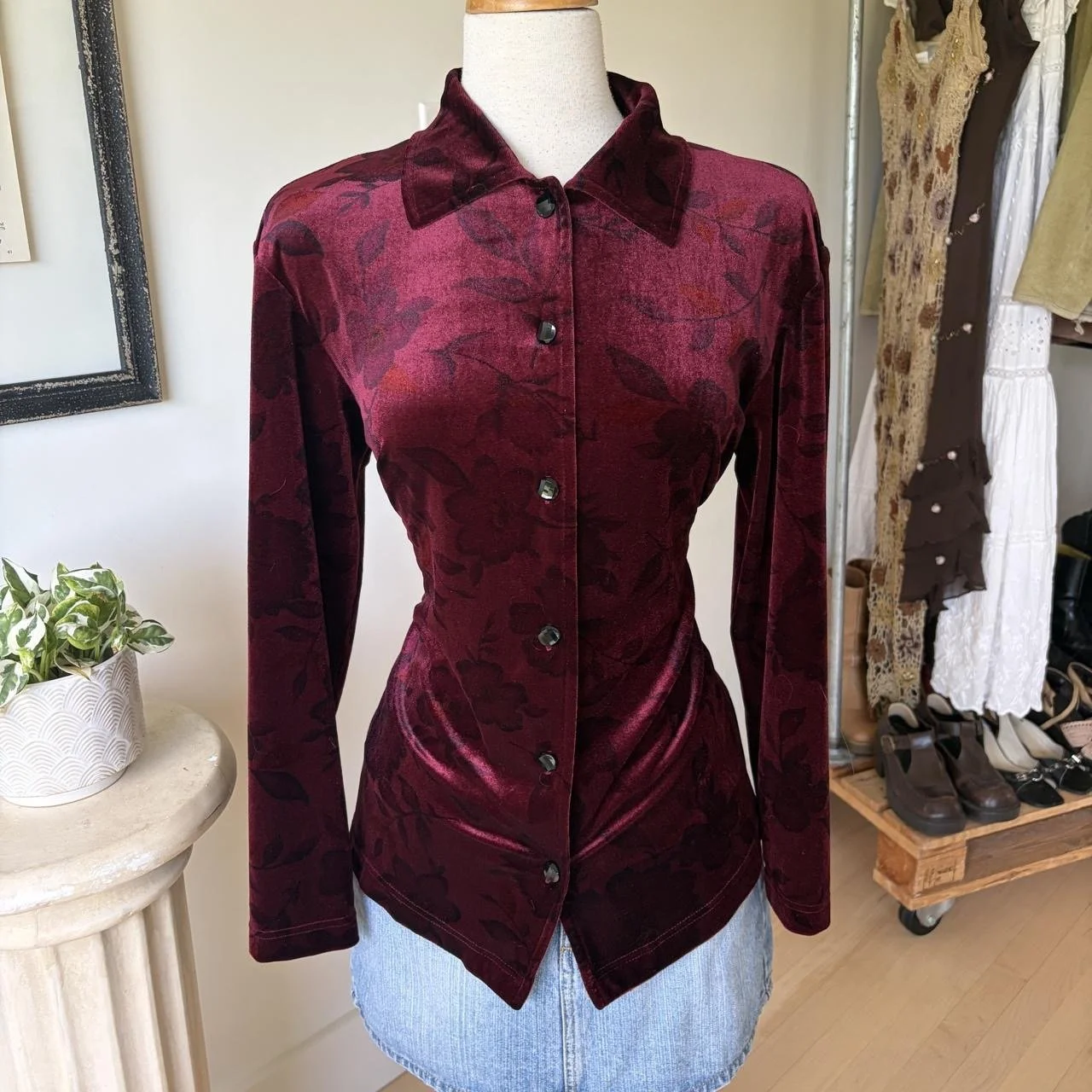 Velvet Long Sleeve Cardigan
