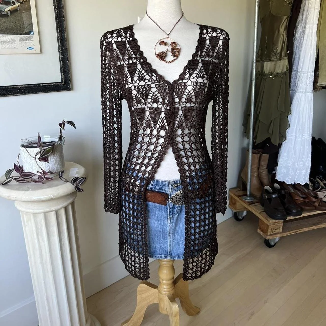 Crochet Long Sleeve Cardigan