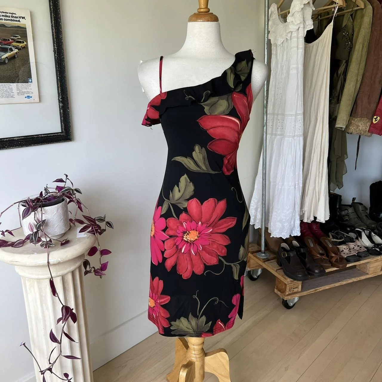 Tropical Floral Midi Dress