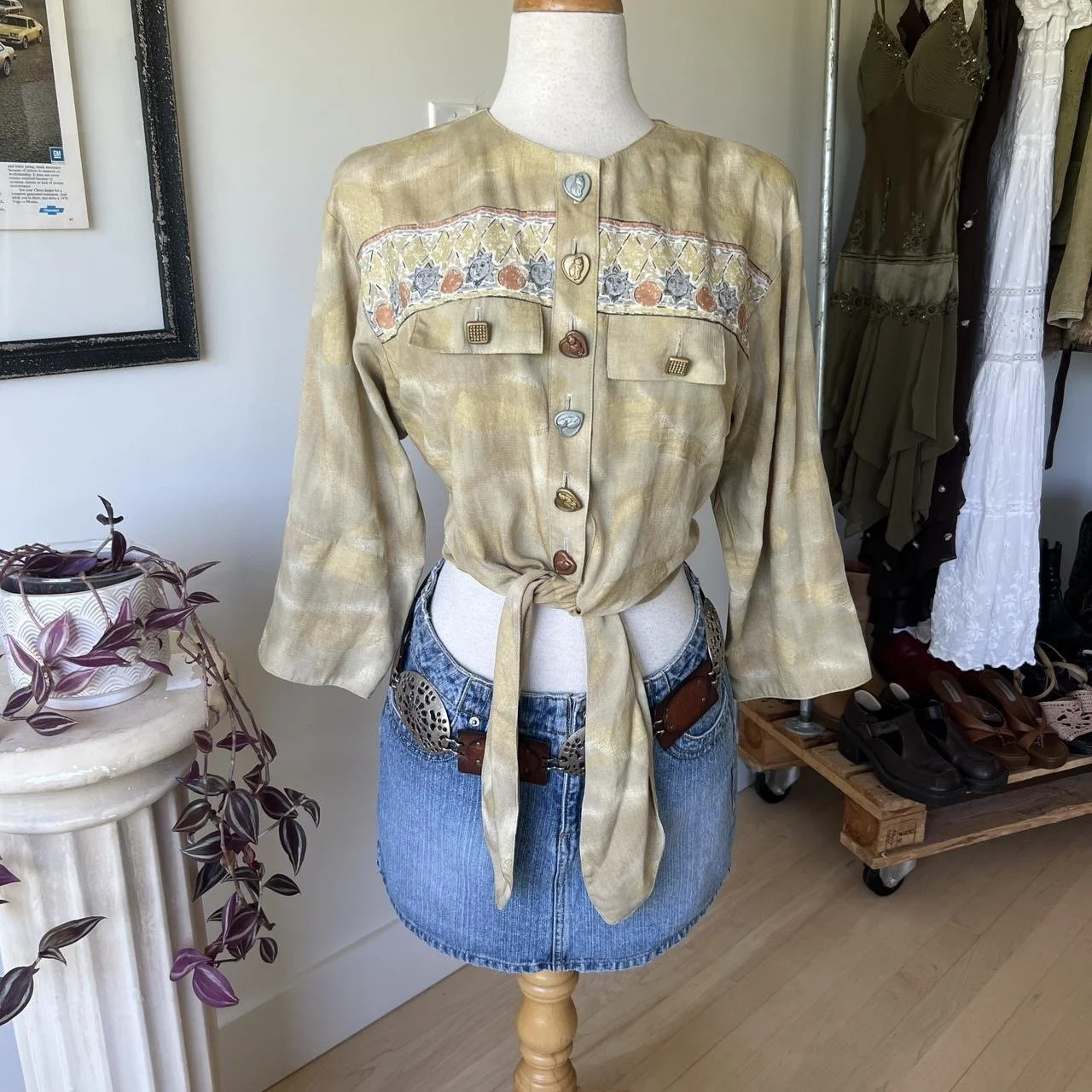 Vintage Tie Front Top