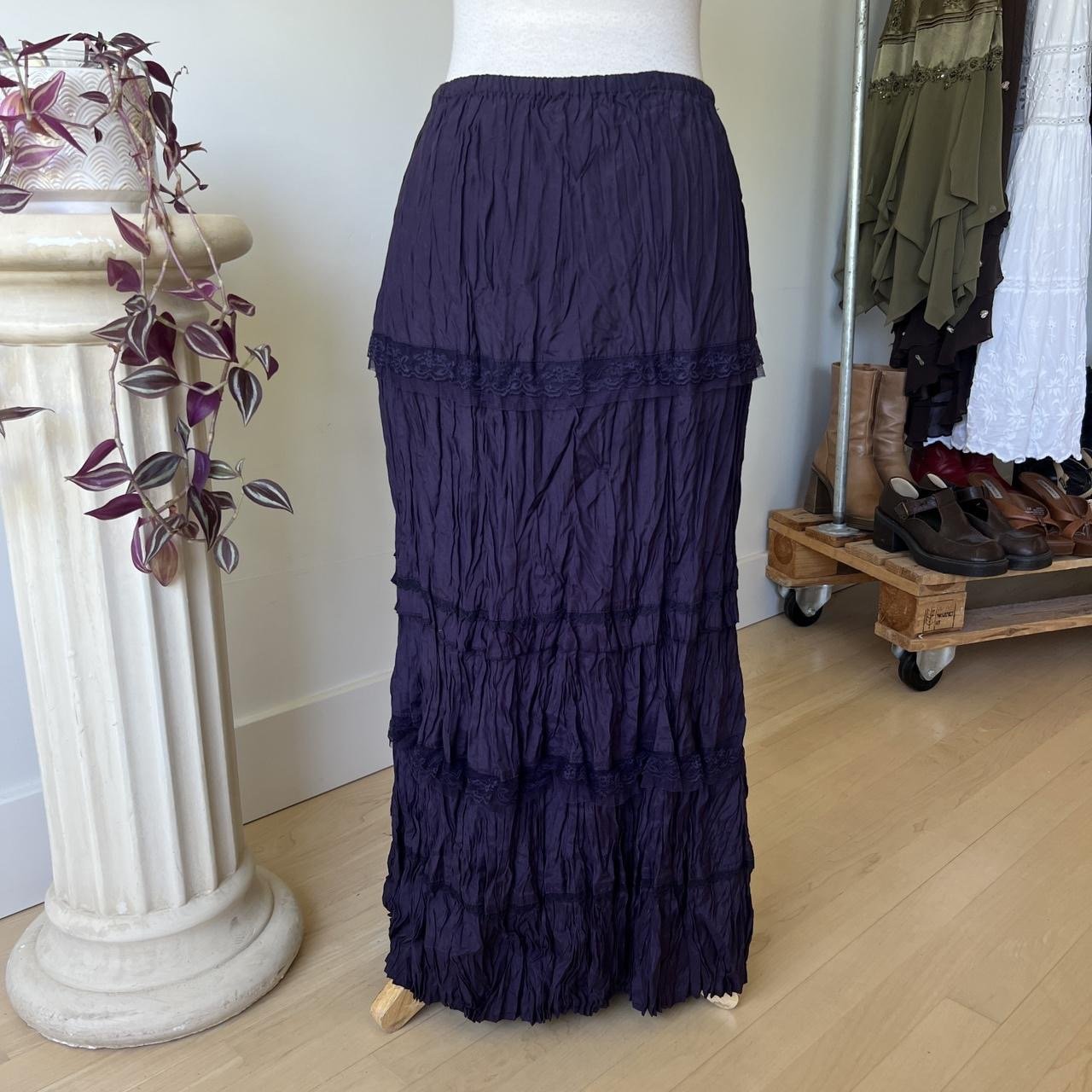 Whimsigoth Crinkle Maxi Skirt