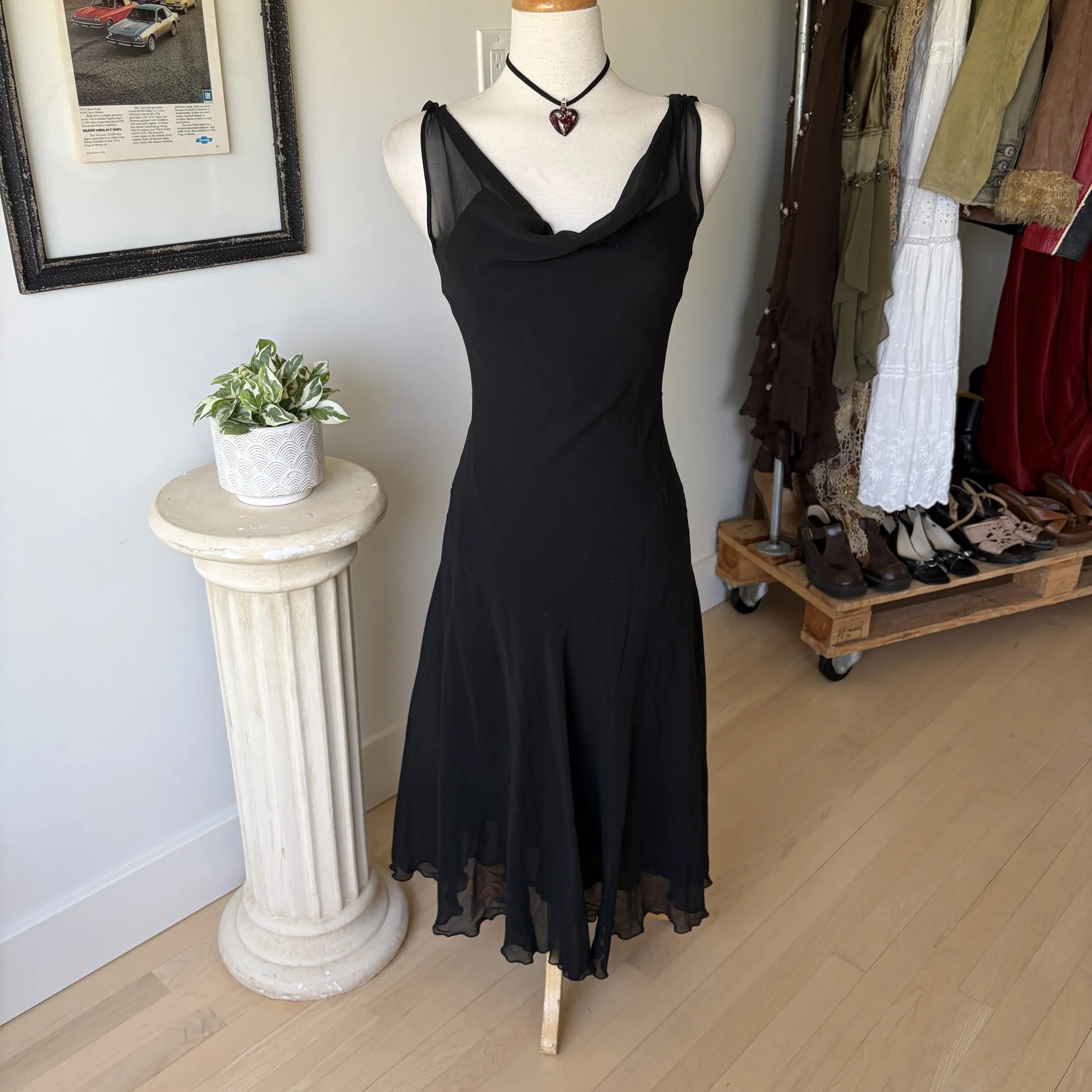 Vintage Silk Maxi Dress 