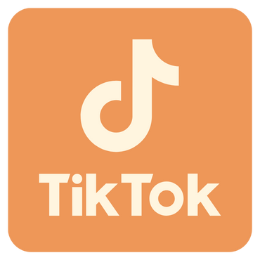 TikTok logo on an orange background