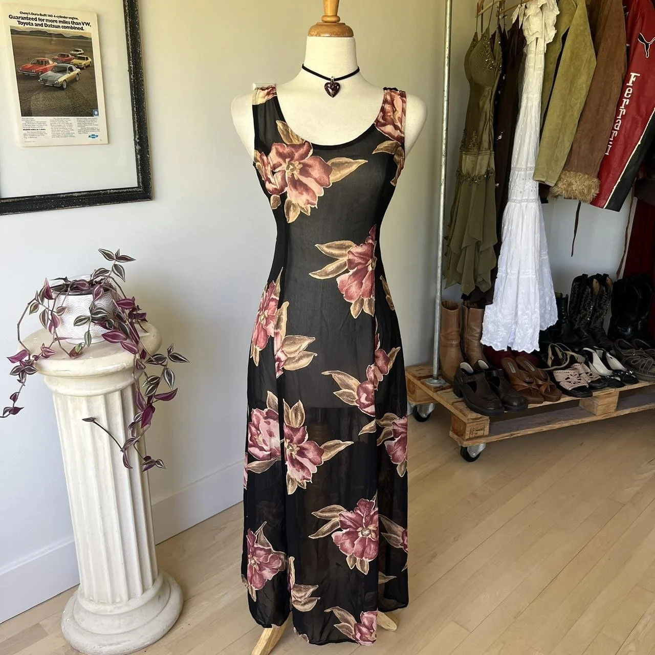 Vintage Floral Maxi Dress