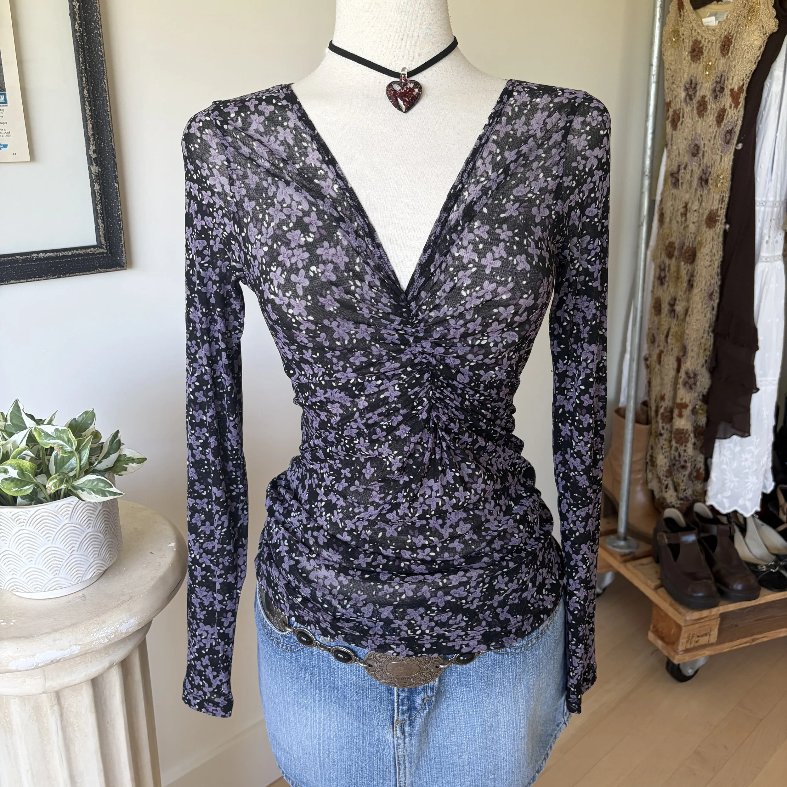 Mesh Long Sleeve Top