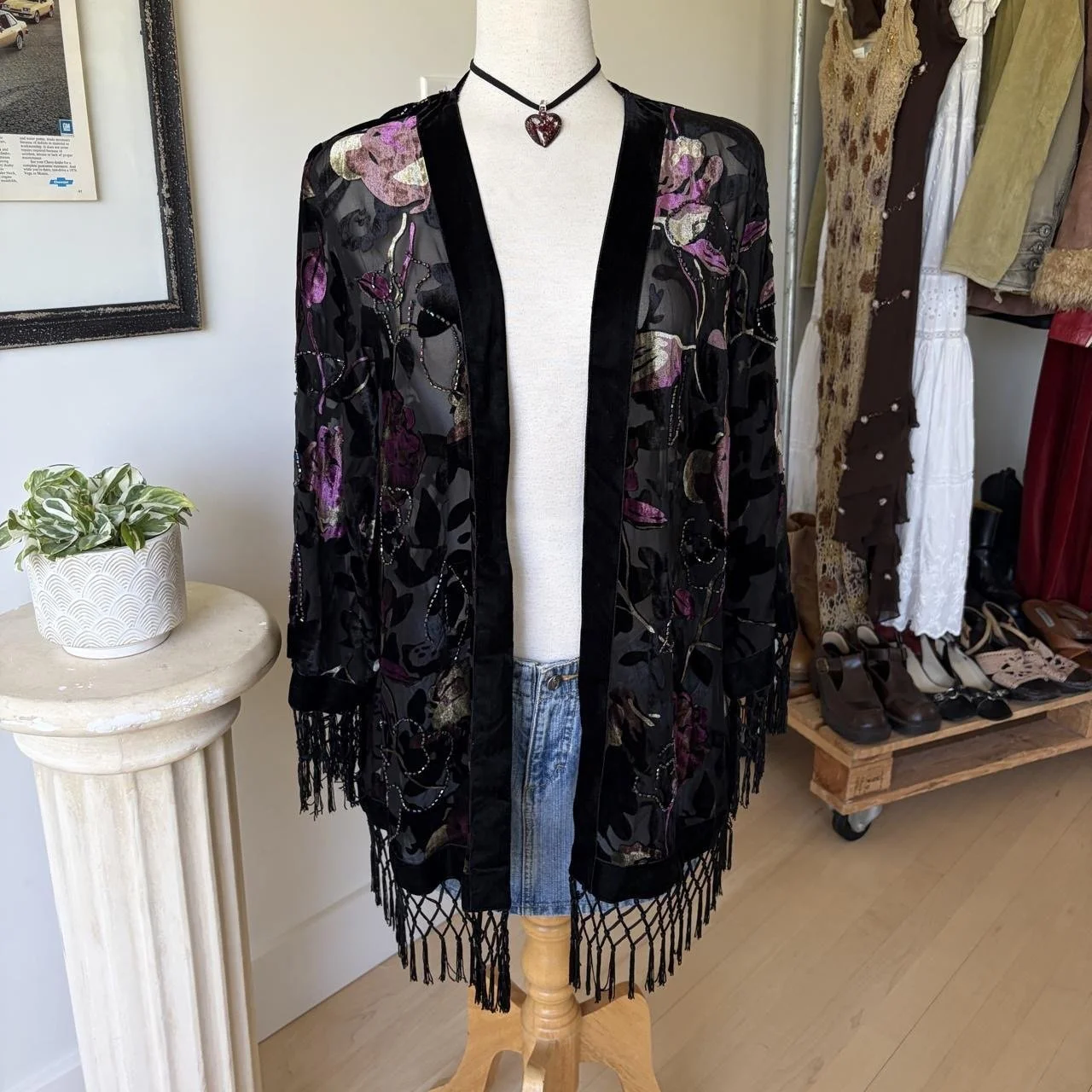 Velvet Long Sleeve Cardigan