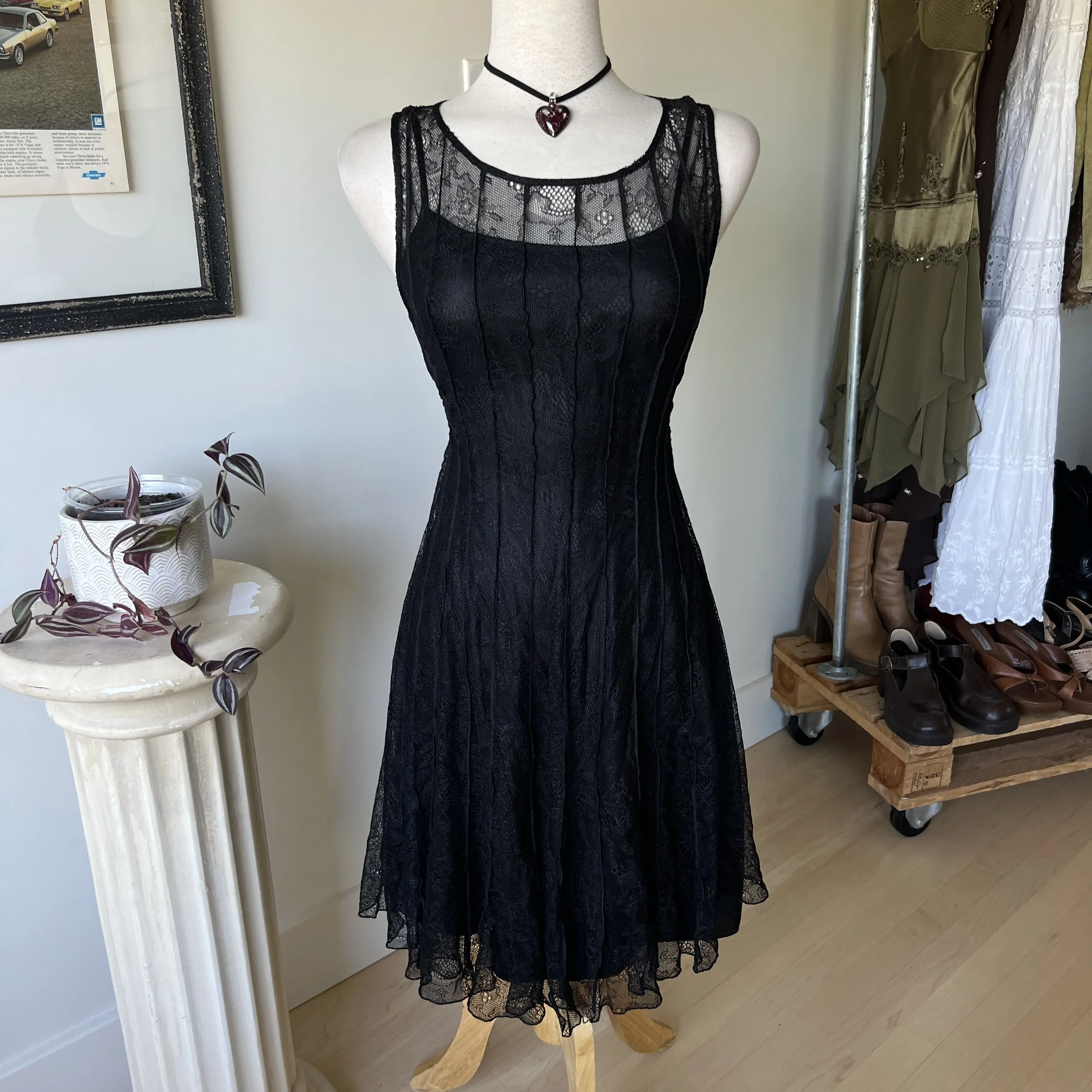 Black Lace Midi Dress
