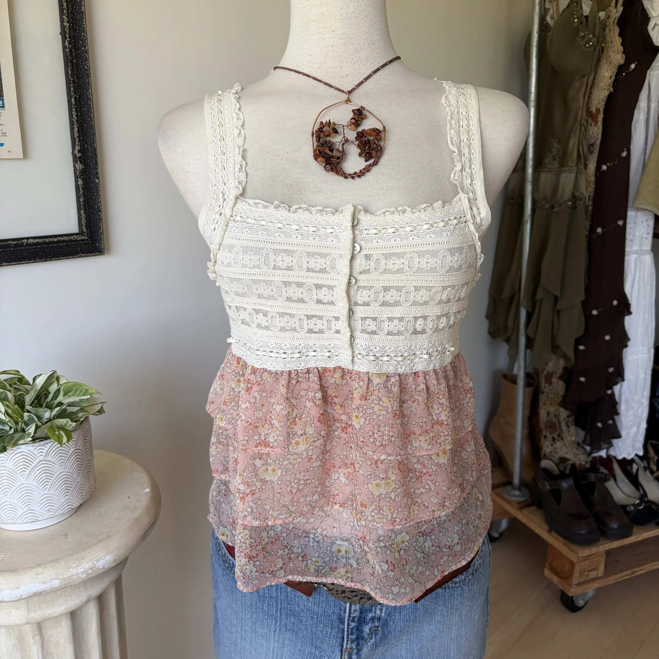 Floral Babydoll Tank Top