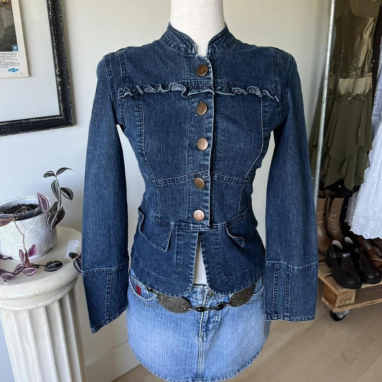 Denim Peplum Jacket