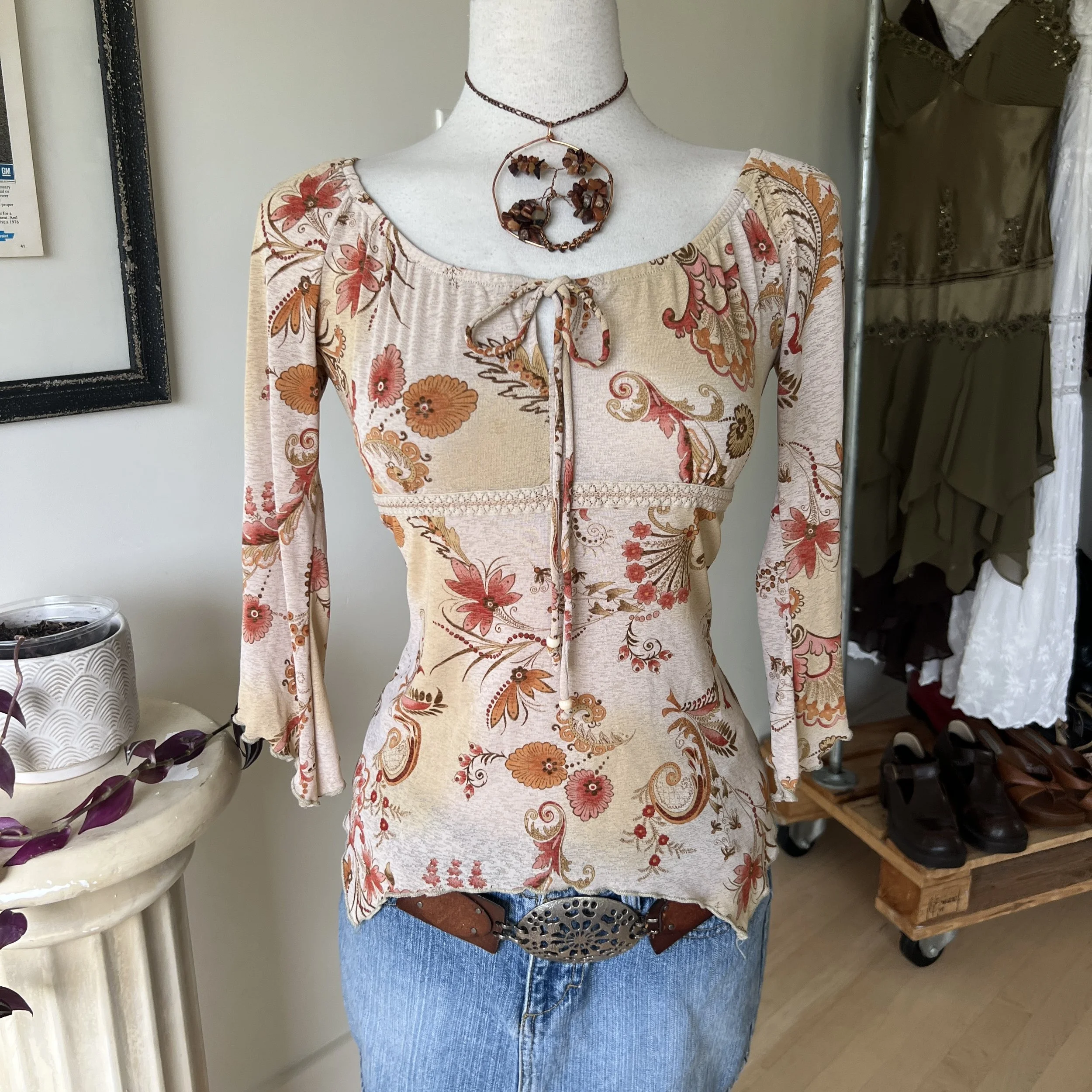 Floral Mesh Long Sleeve