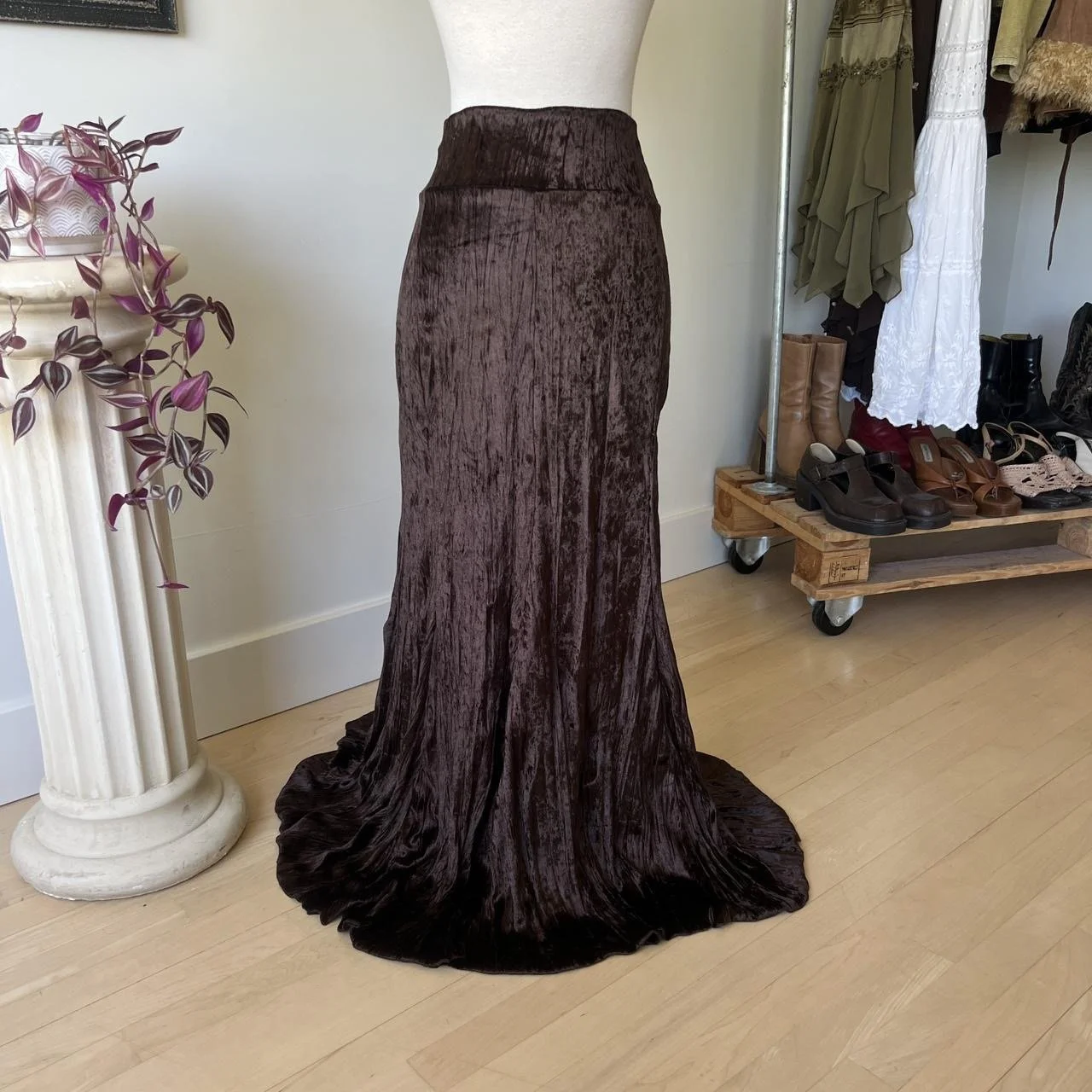Long Velvet Maxi Skirt