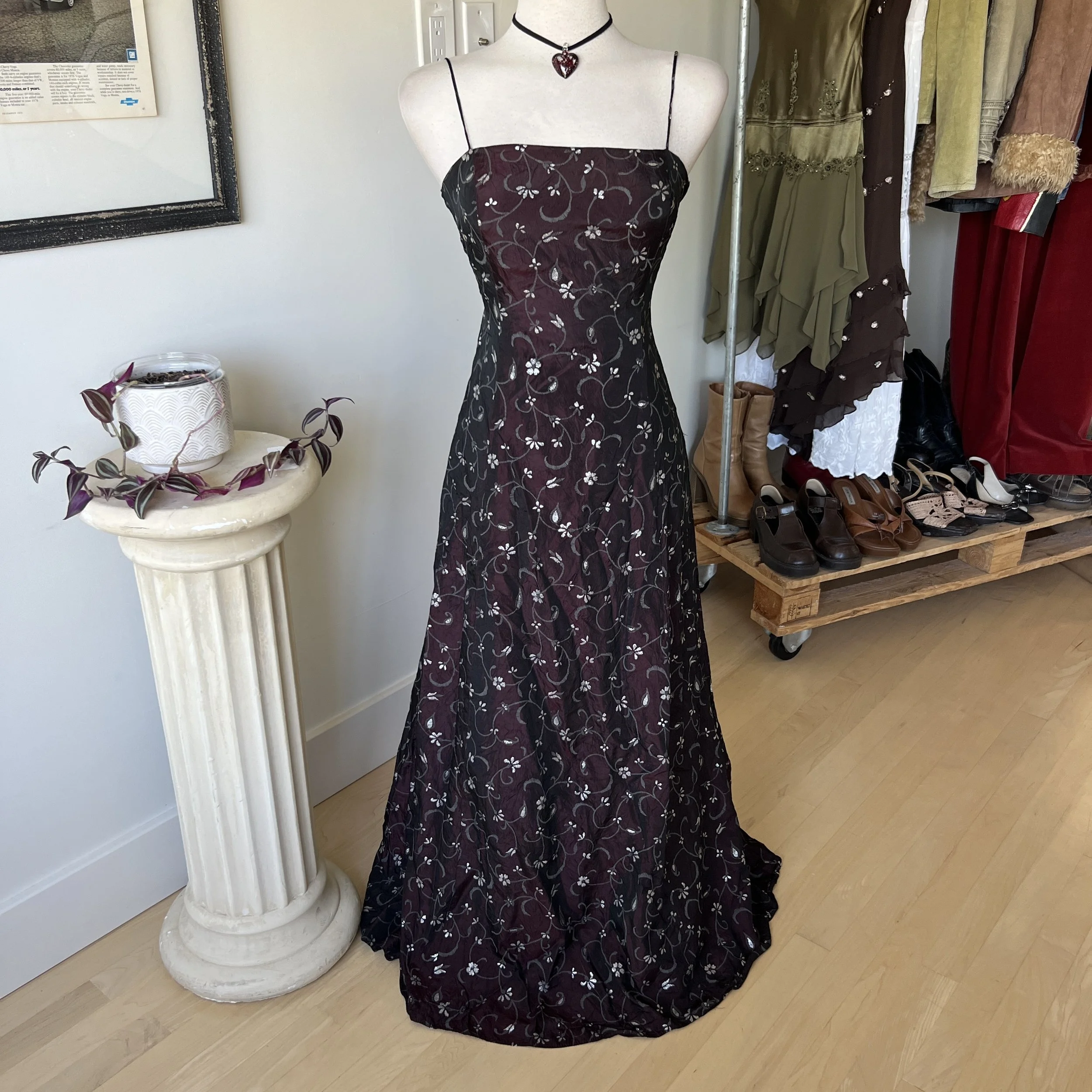 Vintage Floral Whimsgoth Gown 