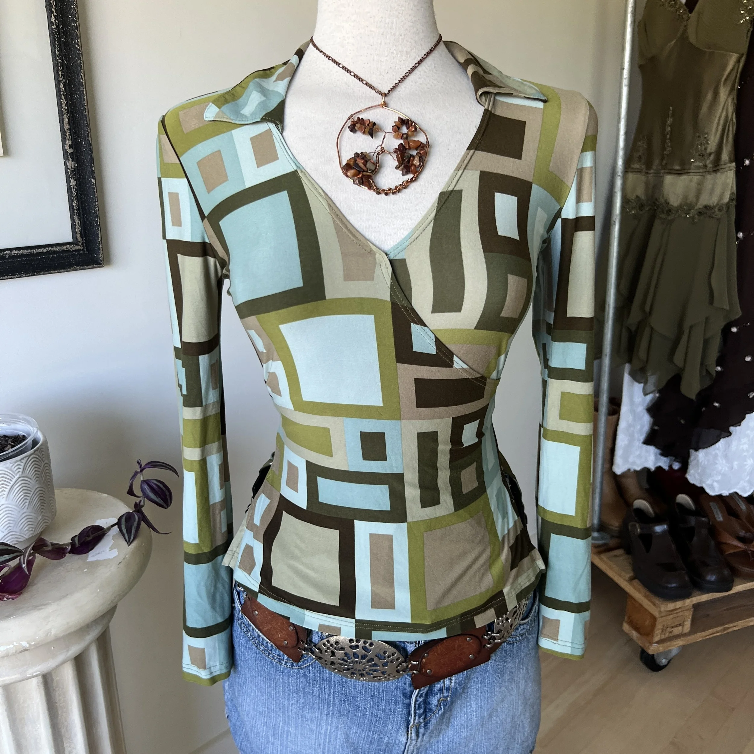 Geometric Long Sleeve Top