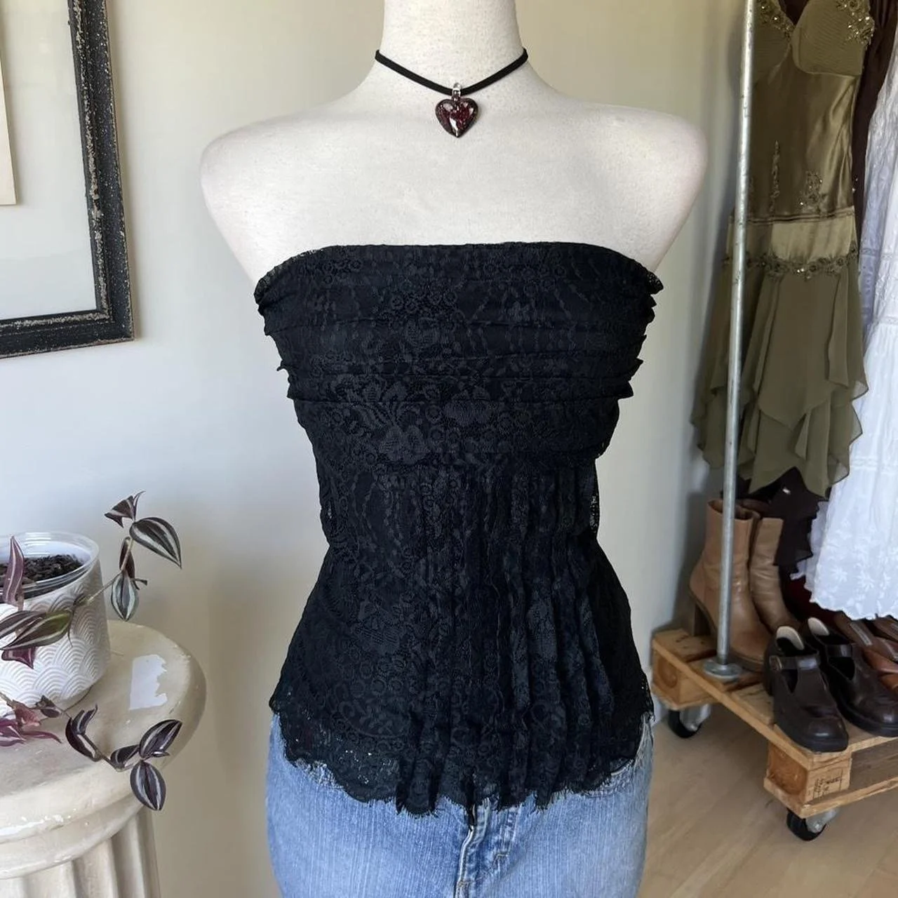 Floral Lace Tube Top