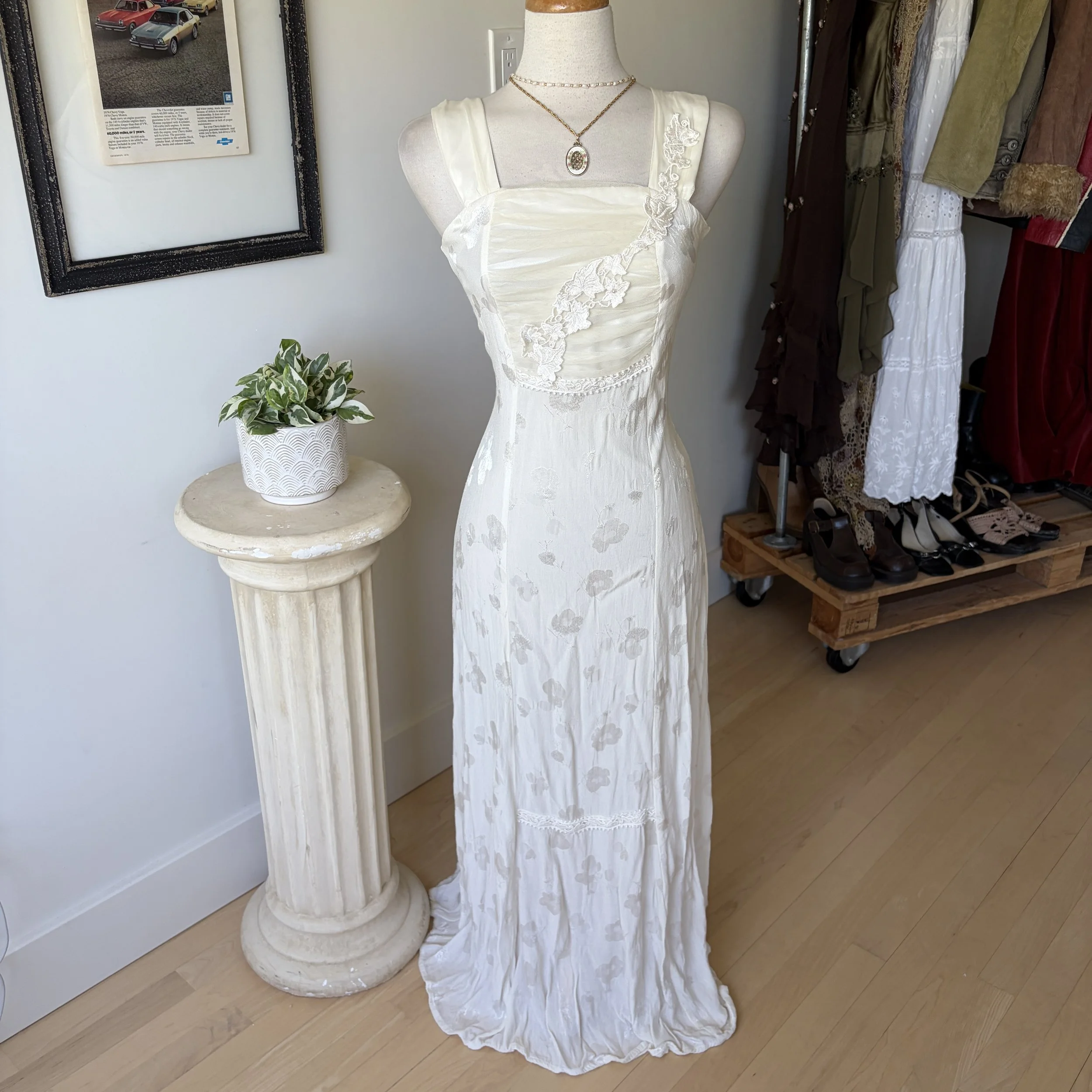White Floral Maxi Dress 