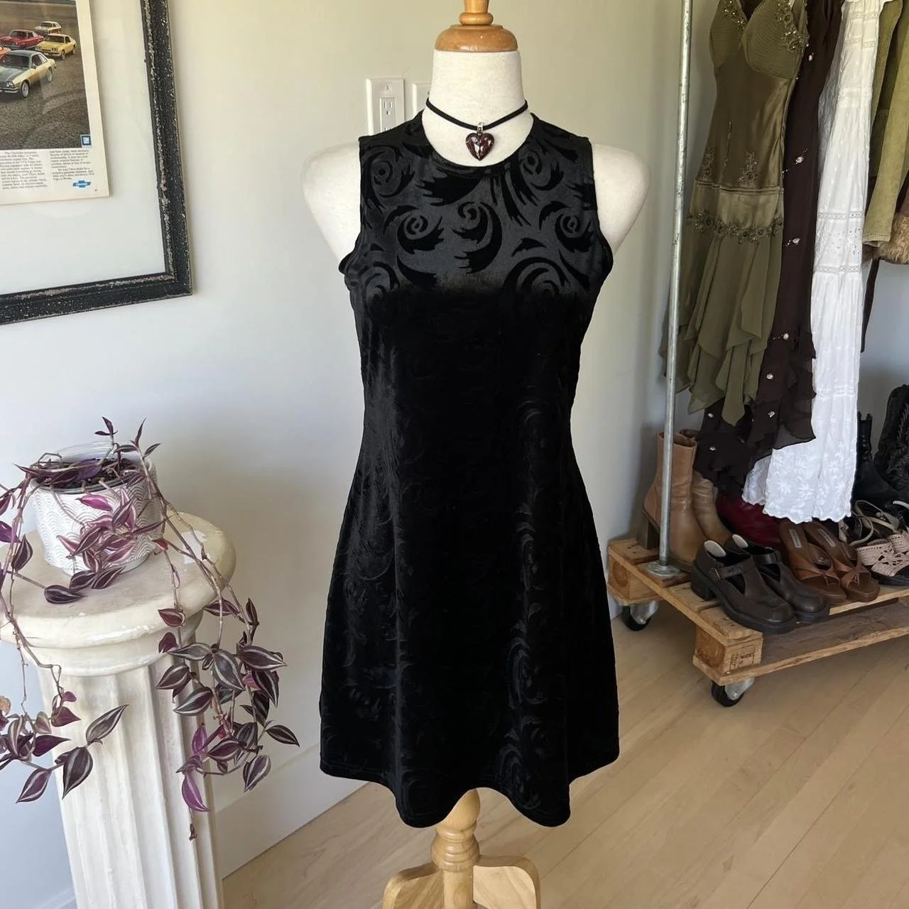 Vintage Velvet Mini Dress