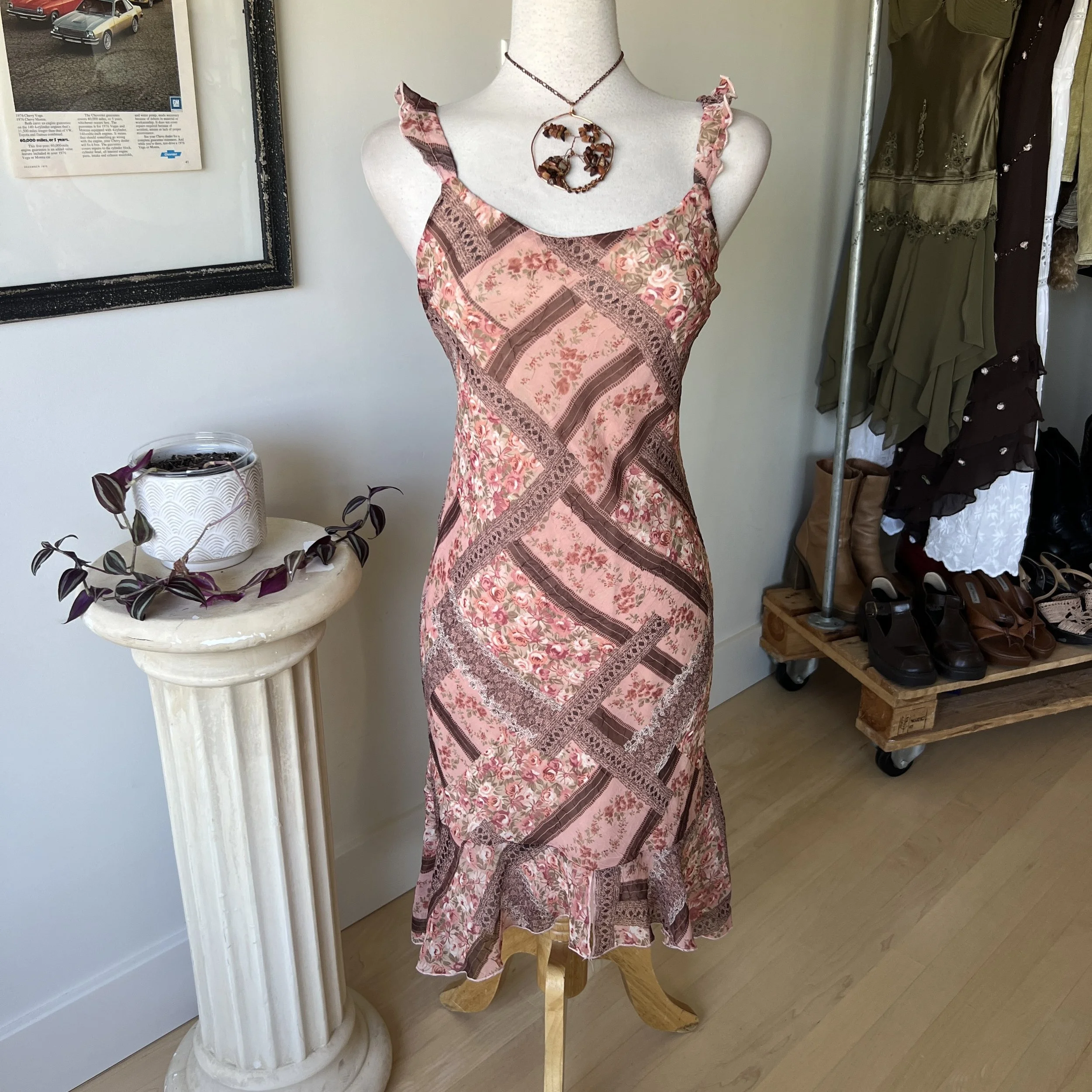 Vintage Floral Midi Dress 