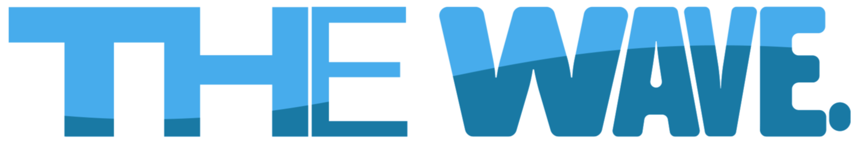 Text graphic with words 'THE WAVE' in large blue letters, with the 'WAVE' part having a wave-like design.