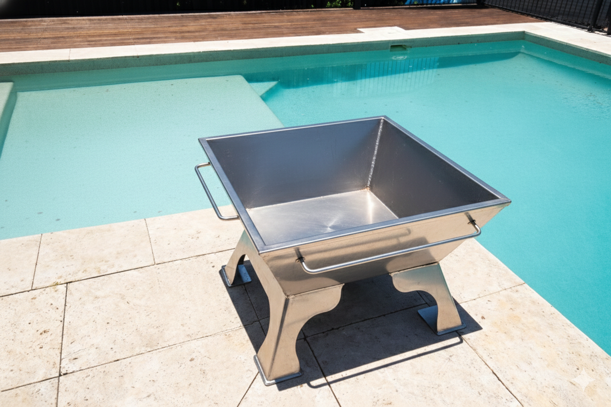 The Fire-Que Stainless Series Fire-Pit only
