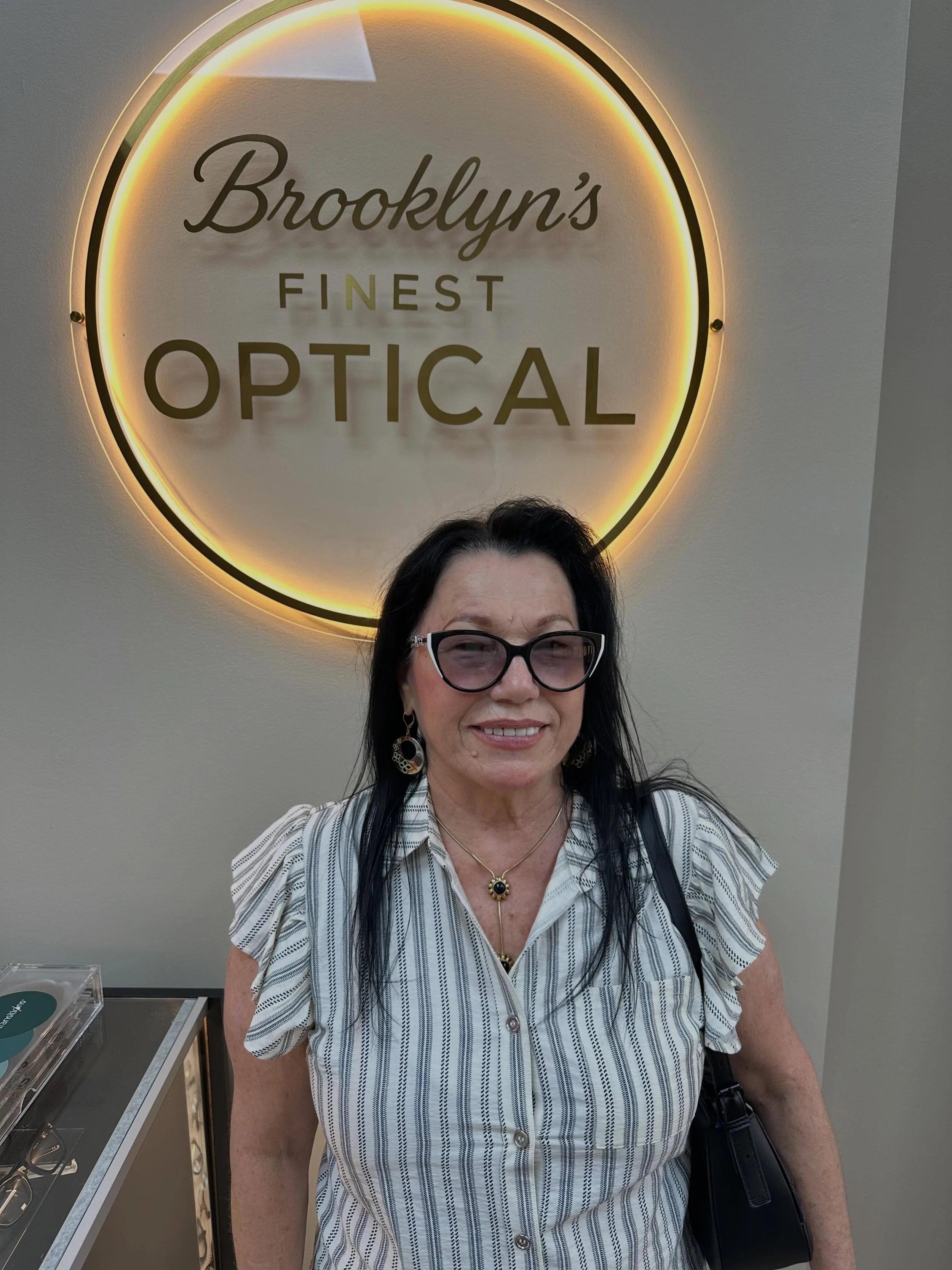 Another client looking fabulous in their new glasses! We love these bold cat eye frames that she chose.

 If you&rsquo;re in need of new glasses or an eye exam, be sure to give us a call to make an appointment today! 
&bull;
&bull;
&bull;
&bull;
#gla